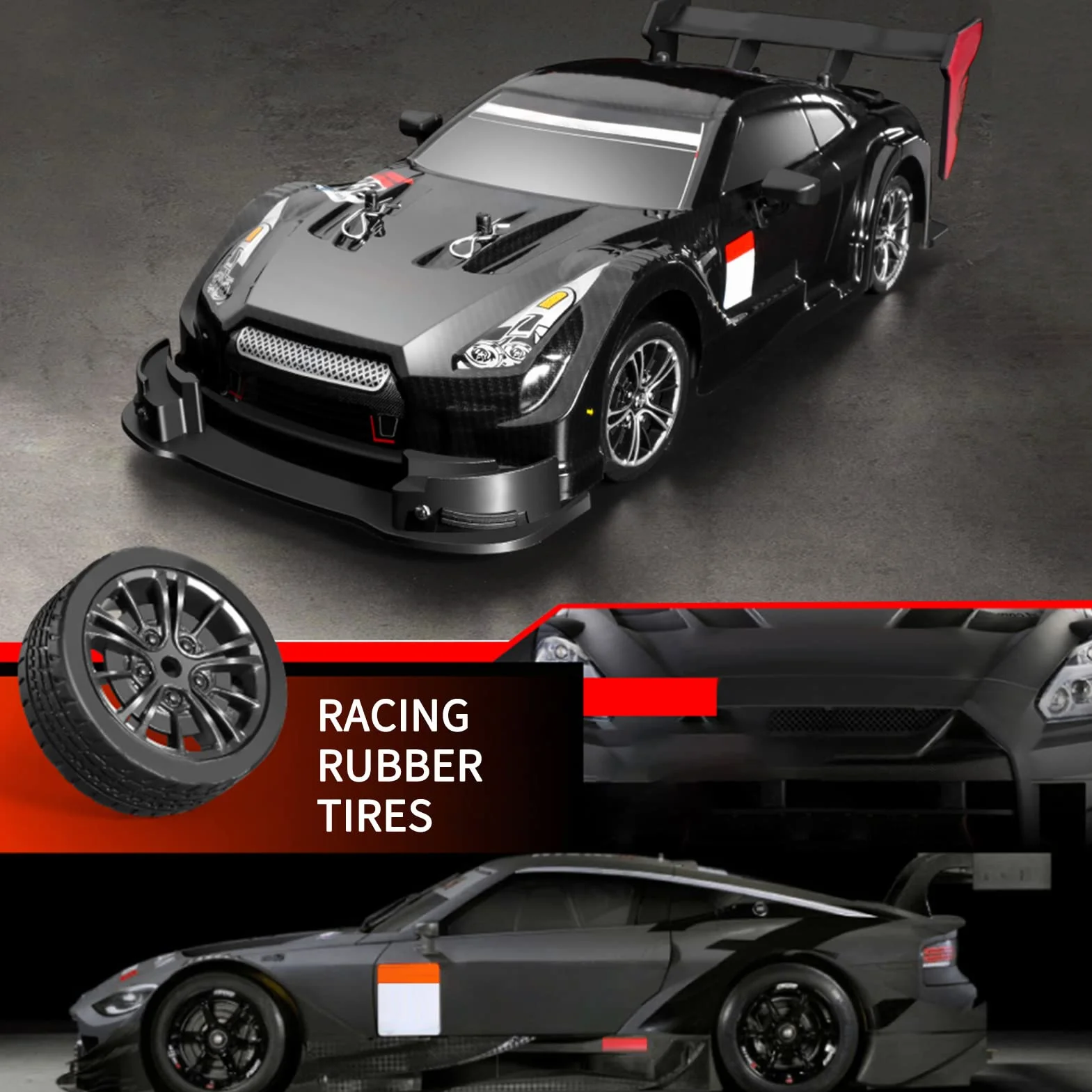 Goolsky Zdalnie sterowany samochód, RC Drift Car 1/16 RC Car 2,4 GHz 4WD 40 km/h RC Race Car High Speed prezent dla dzieci RTR