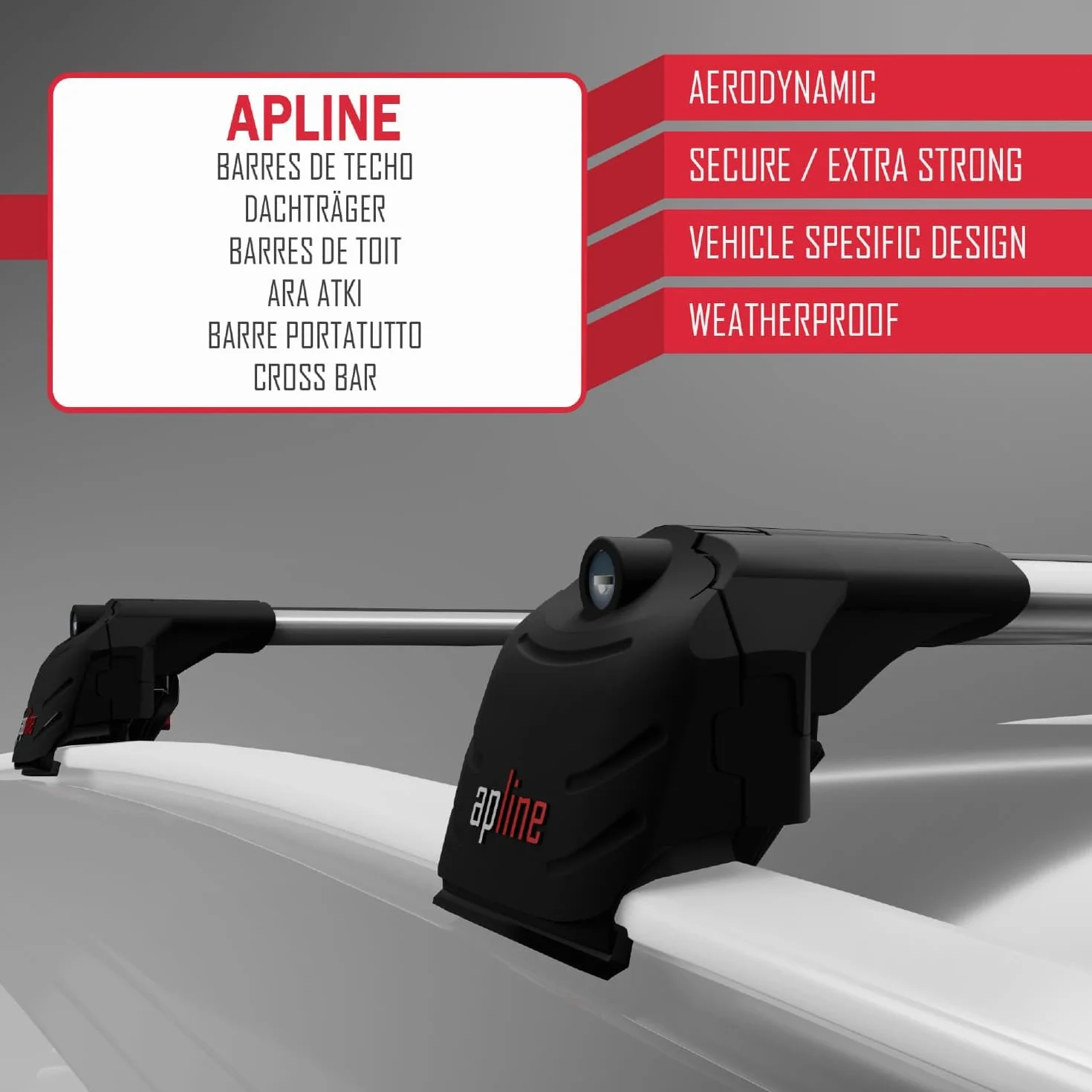 Bagażnik dachowy Renault Kadjar 2015-2022 ACE-2 relingi szary aluminium 2 drążki