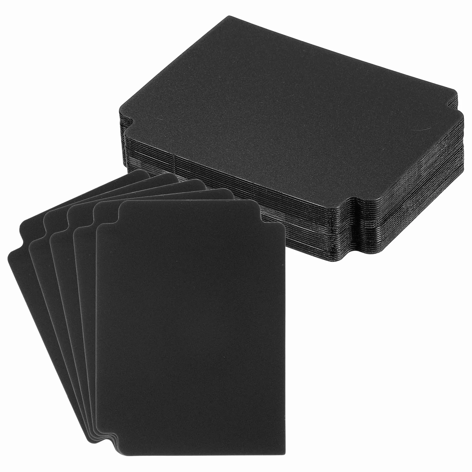 PATIKIL Przegrody na karty kolekcjonerskie, 9,4 x 7 cm, 50 sztuk plastikowych przekładek na strony, separatory kart do gry, kart do gry, sportu, biura, gromadzenia, artykuły do przechowywania, czarne