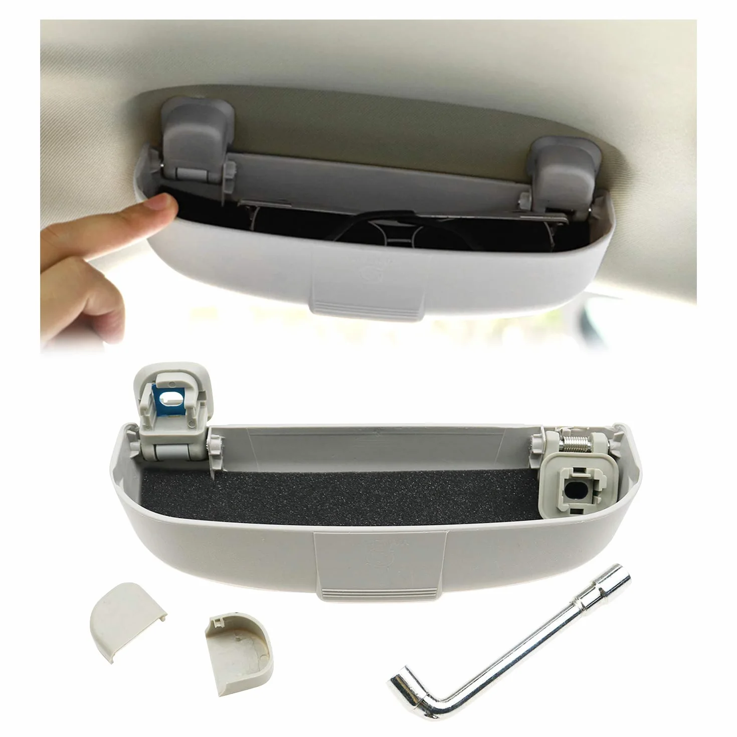 YEE PIN Etui na okulary do osłony przeciwsłonecznej i korekcyjnej do samochodu XC90 XC60 V90 S90 CC V60 F2, organizer do osłony przeciwsłonecznej, uchwyt na okulary, skrzynka do przechowywania