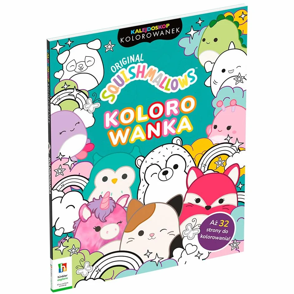 Hinkler - Kalejdoskop Kolorowanek Original Squishmallows Kolorowanka - 32 strony - Kolorowanka dla dzieci i młodzieży