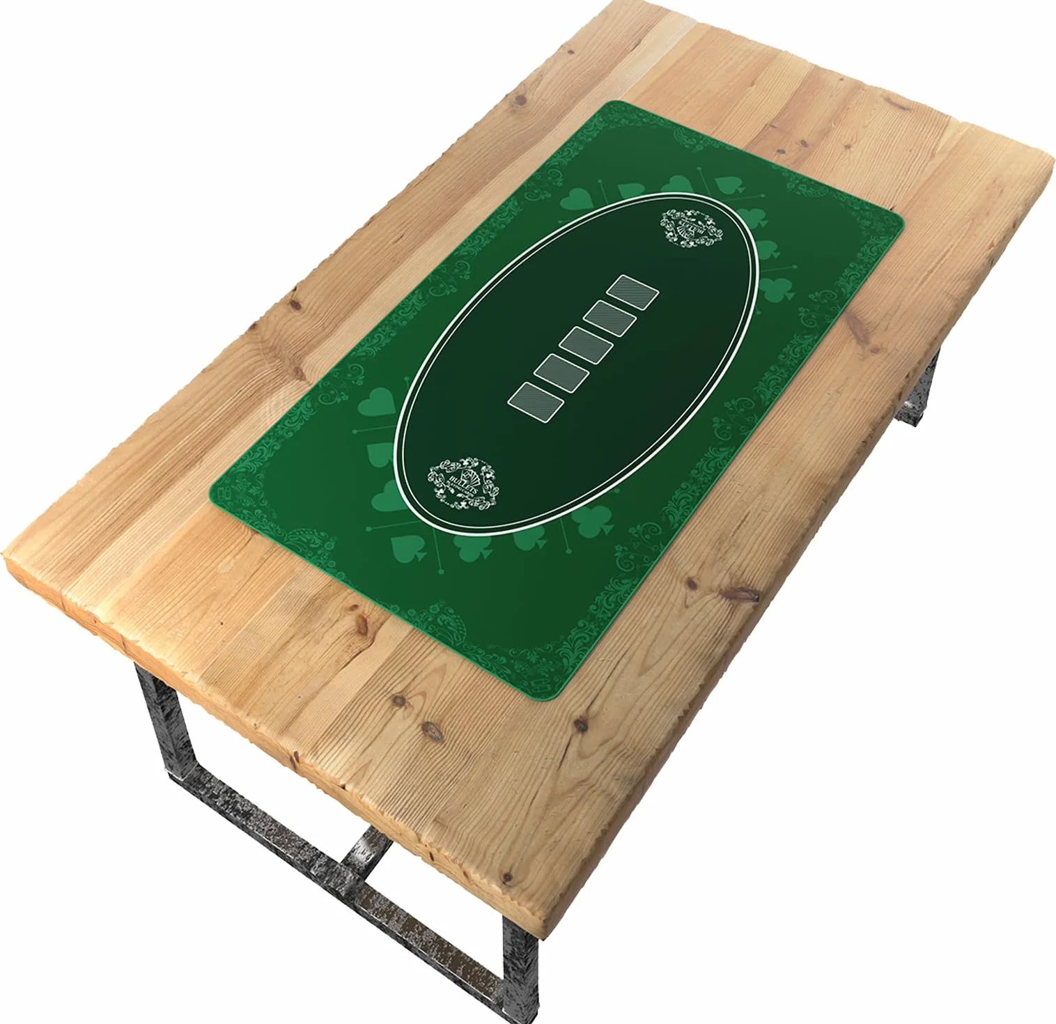 Bullets Playing Cards - Designerska Mata do Pokera, Zielona, 100 x 60 cm, Na Własny Stół, Ręcznik Deluxe, Dywan, Nakładka
