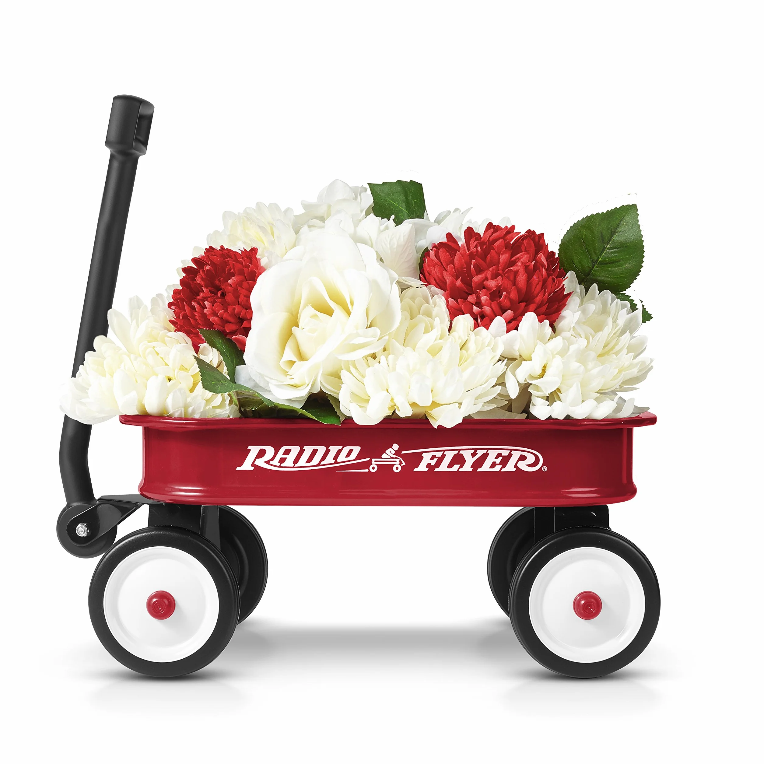 Radio Flyer Little Red Toy Wagon, mały wózek zabawkowy do ekspozycji, długość 36 cm