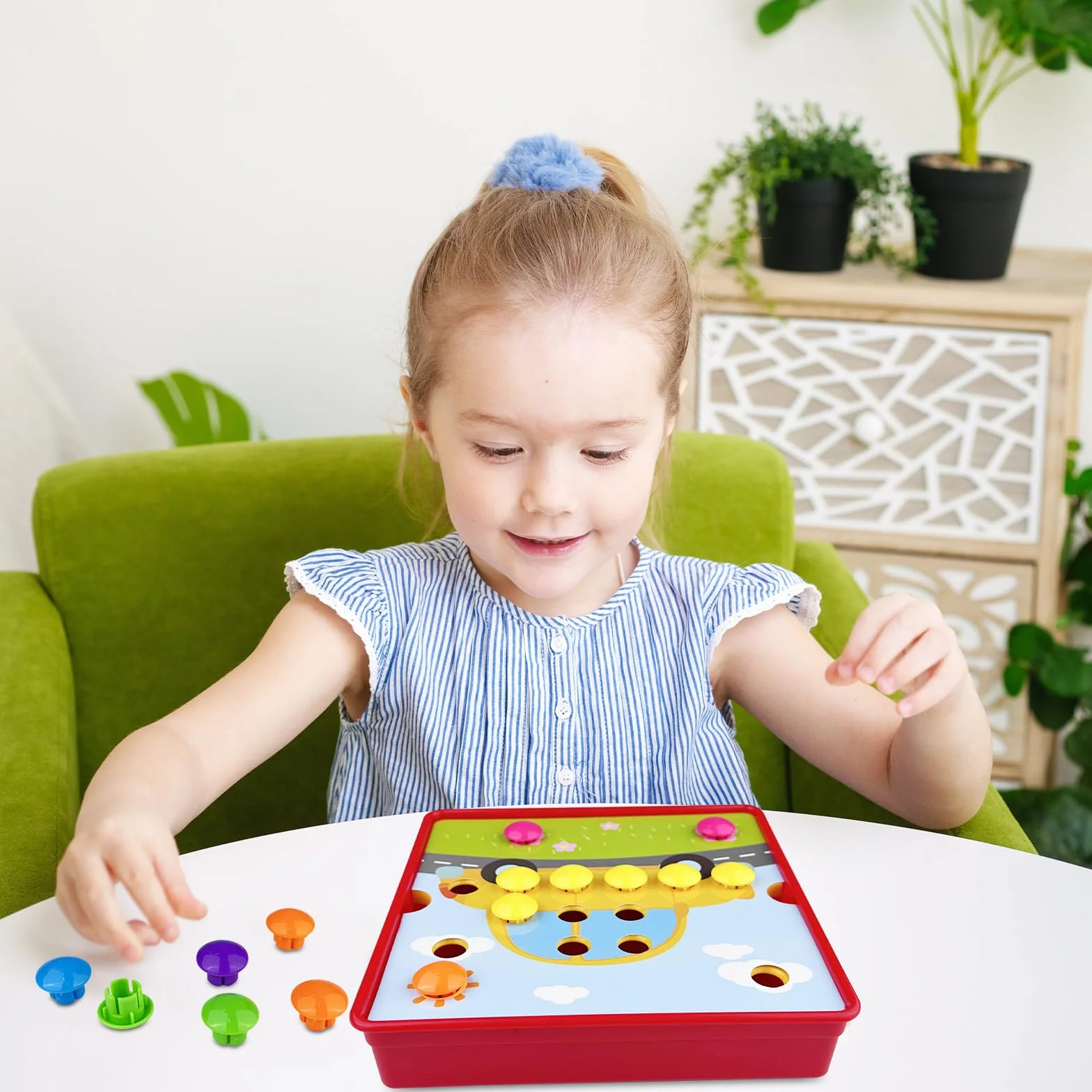 Legpador Mozaika do gry w wtyki, Montessori zabawka wtykowa dla dzieci, prezent dla dzieci