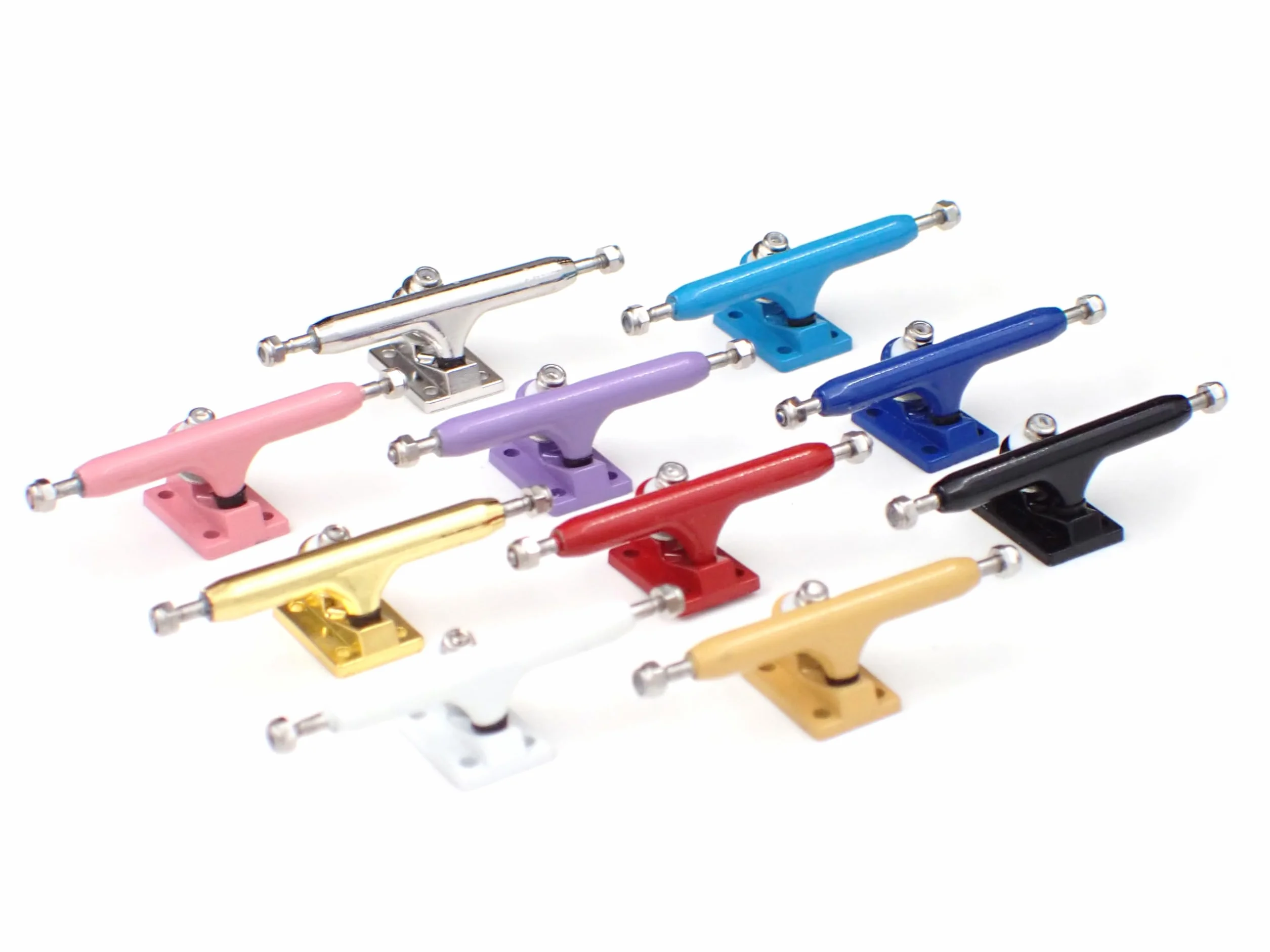 SPITBOARDS 34 mm Fingerboard Pro Trucks by, Real Lock-Nuts, Rubber O-ring Urethane Bushings, Optimized Hanger, szerokość 34 mm, do tuningu i montażu (chromowane srebro)