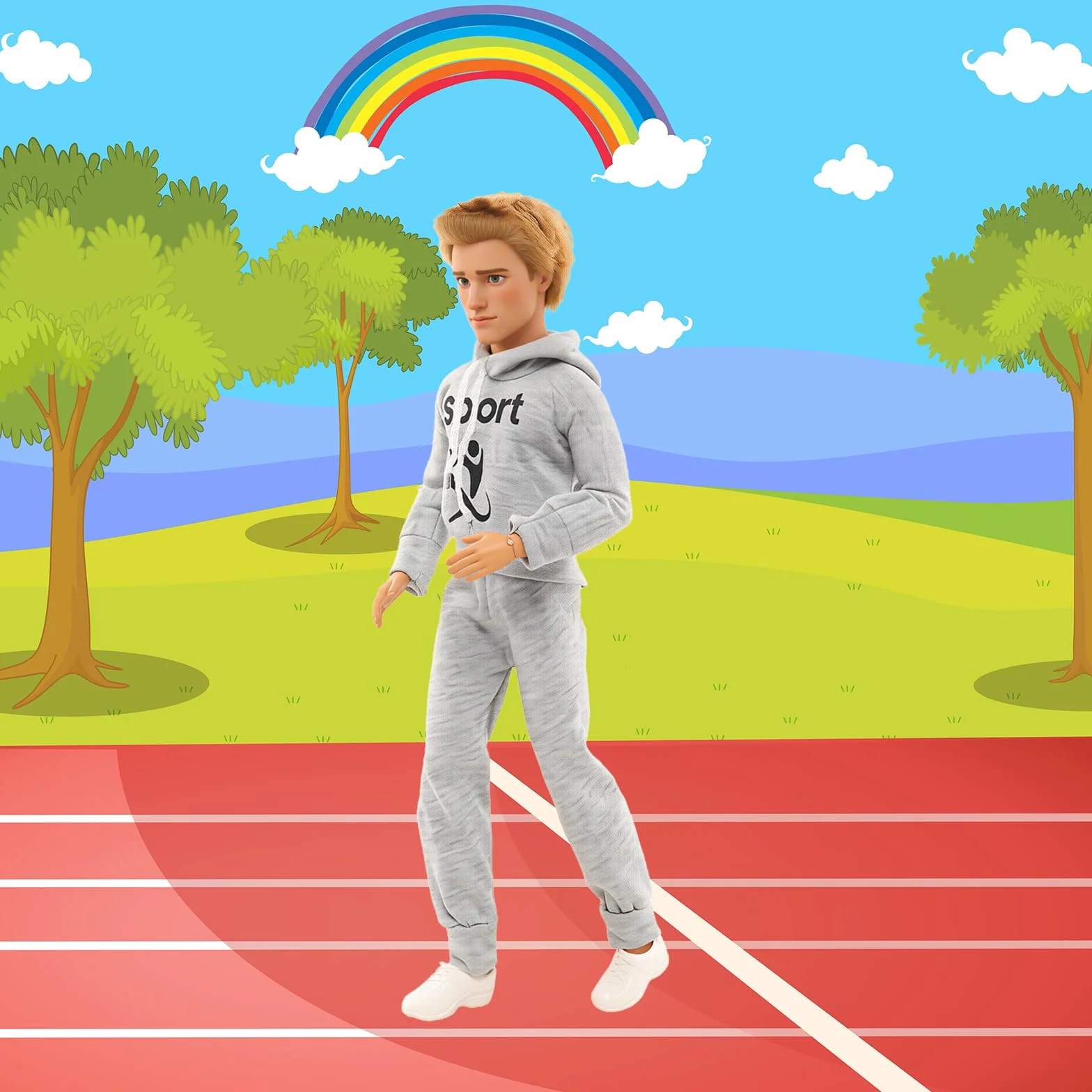 Miunana 12 ubrań dla chłopców lalek 12 cali = 1 garnitur, 1 odzież sportowa, 2 ubrania, topy, 2 spodnie, 1 kąpielówka, 5 par butów dla lalek