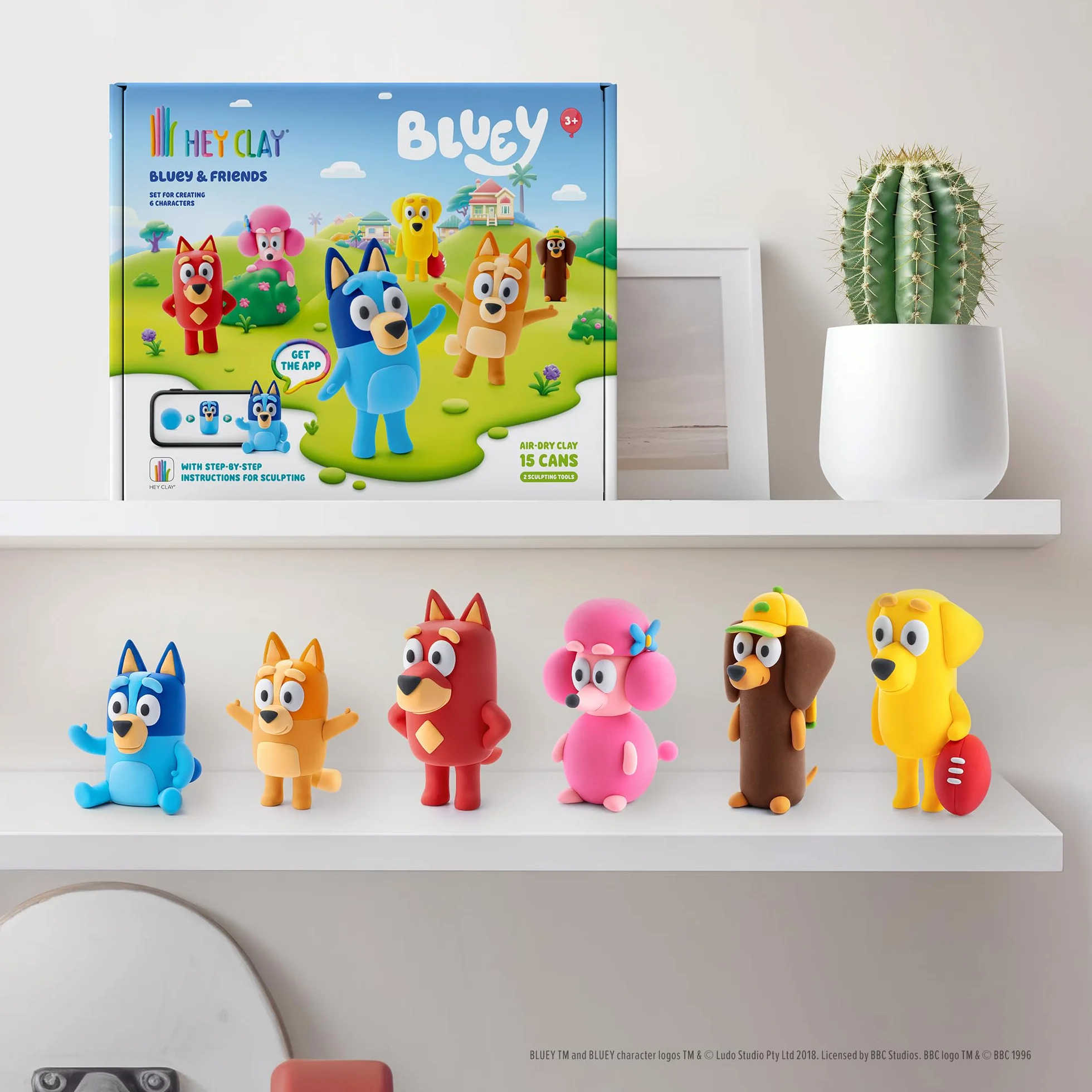 HEY CLAY Bluey and Friends - Ciasto do modelowania na powietrzu dla dzieci - kreatywny zestaw rzemieślniczy 3+