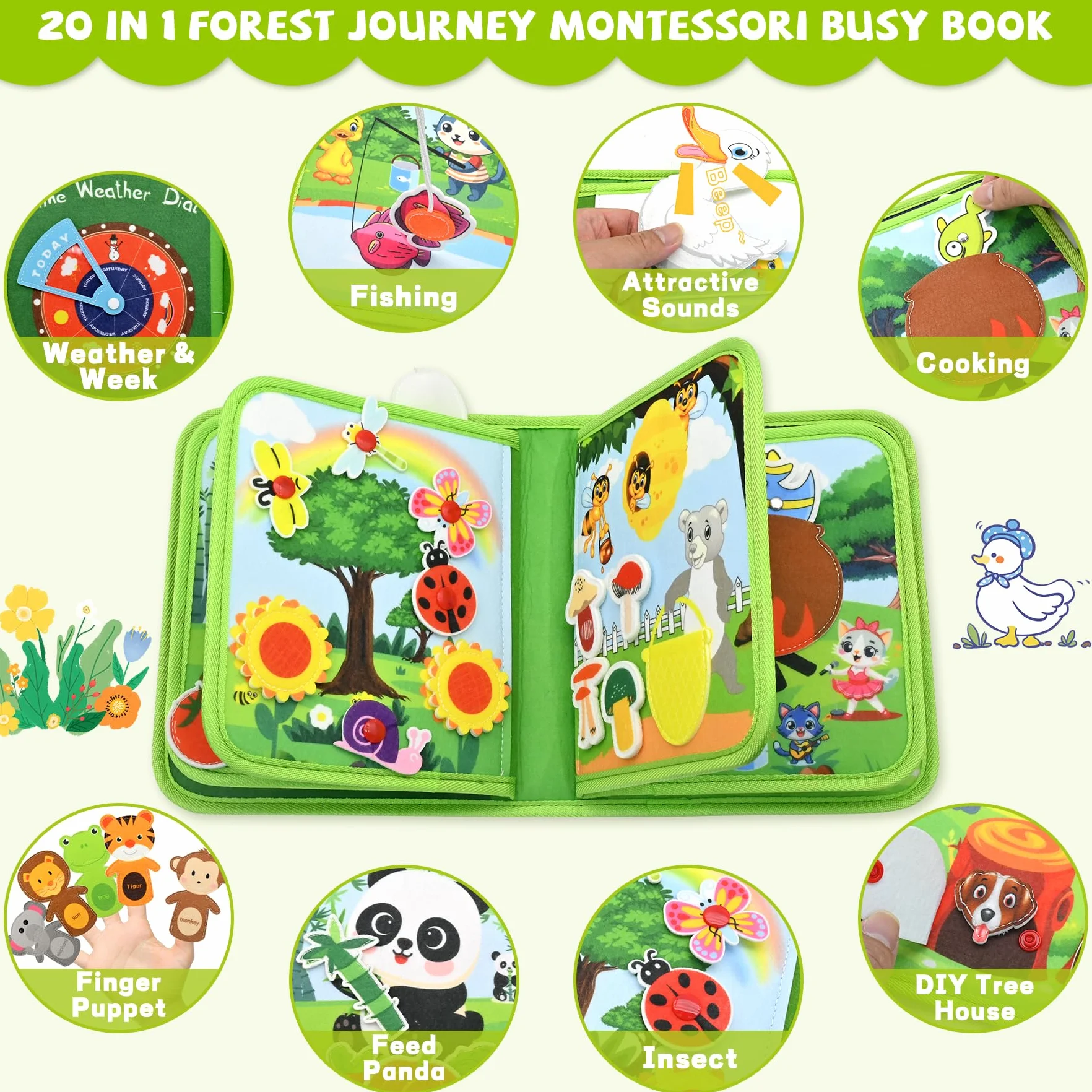 Zabawka dla niemowląt 1 rok Busy Board Montessori, wiek 1, 4 lata, z 6 warstwami deski, zabawka dla dzieci 1, 2, 3, 4 lata, zabawki do aktywności i rozwoju, prezent dla dzieci od 1 do 4 lat