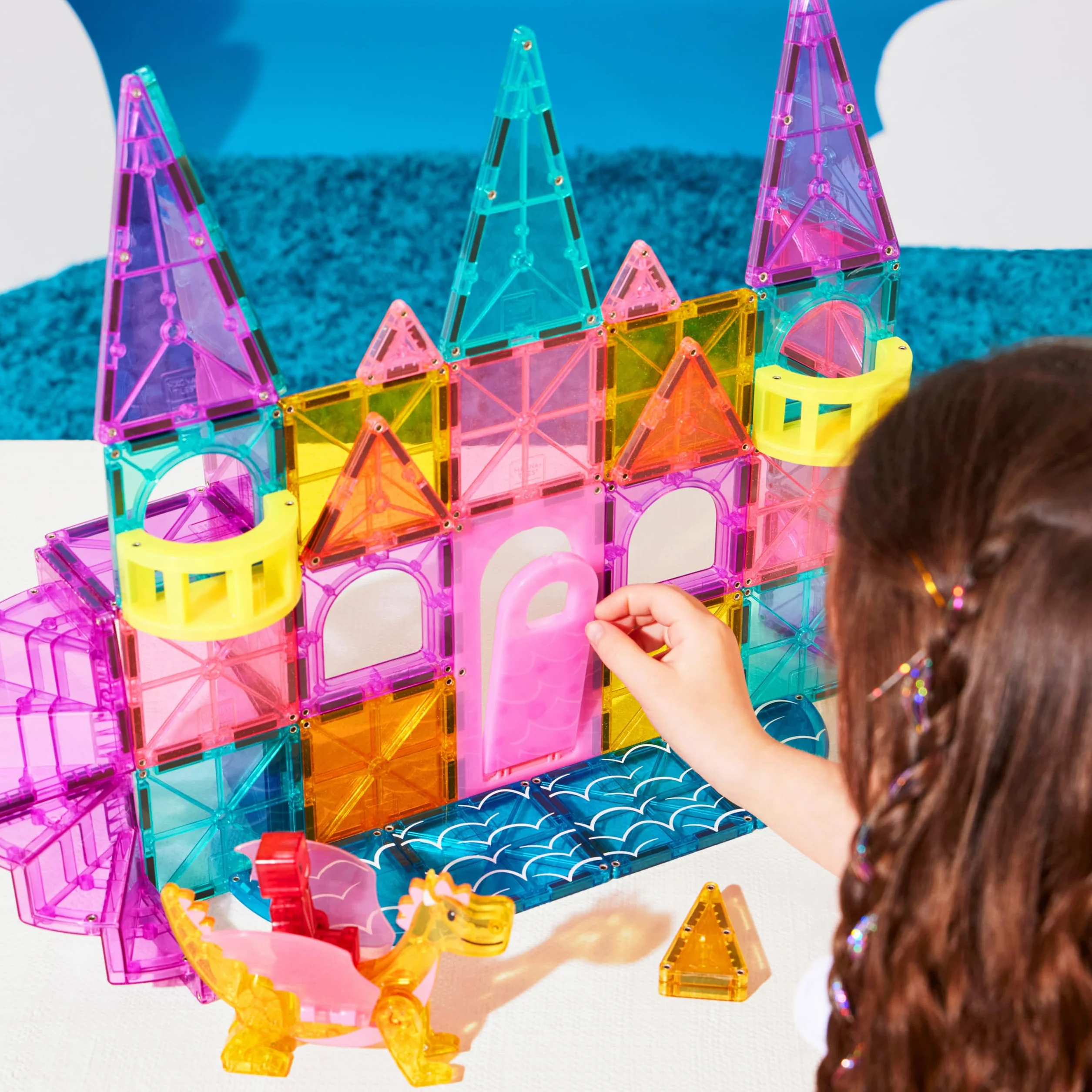 MAGNA-TILES Castle DLX Magnetyczny zestaw konstrukcyjny, 48 sztuk