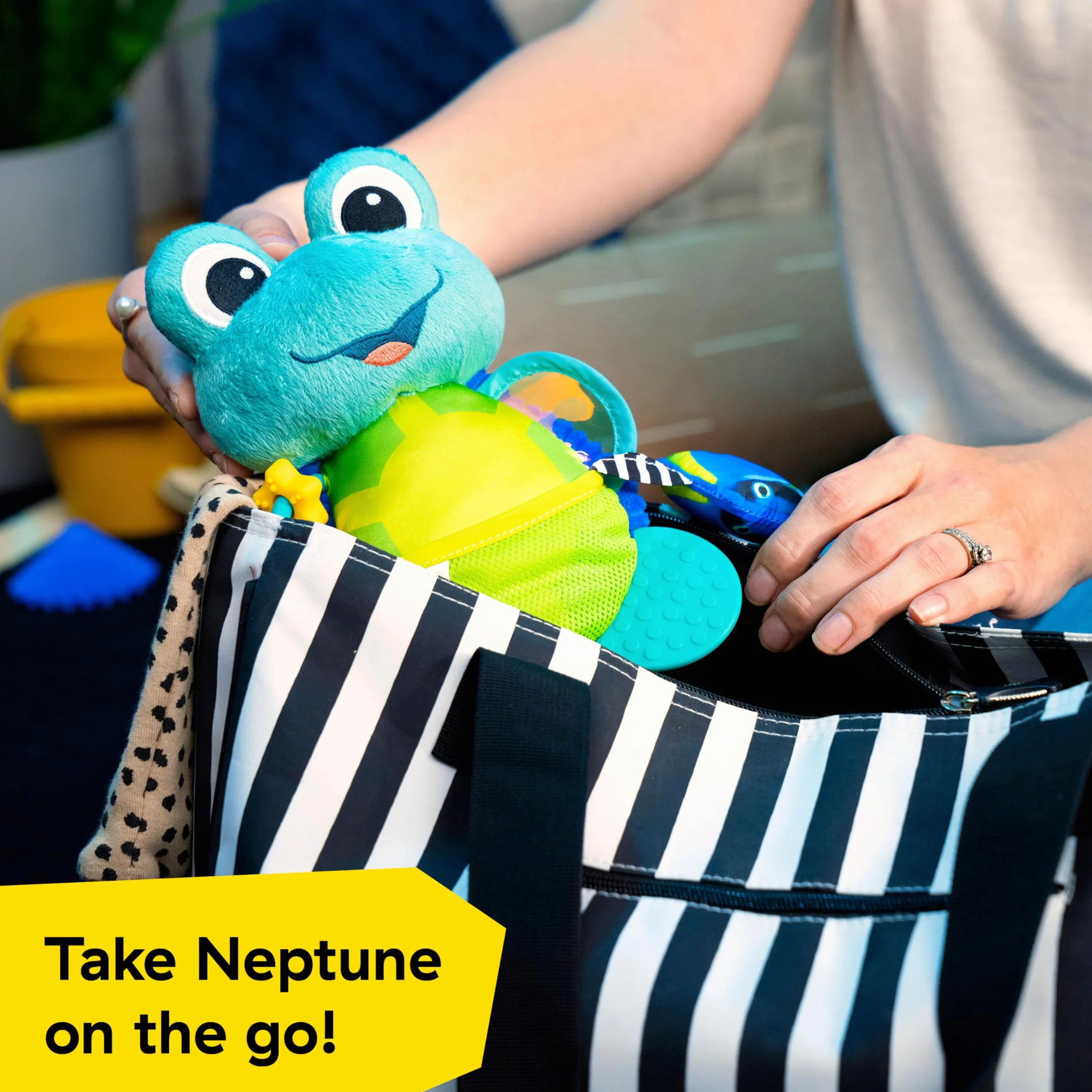 Baby Einstein, Ocean Explorers, Neptune's Sensory Sidekick, zabawka aktywnościowa z 7 zabawkami do pobudzania, rozwój motoryki - od urodzenia
