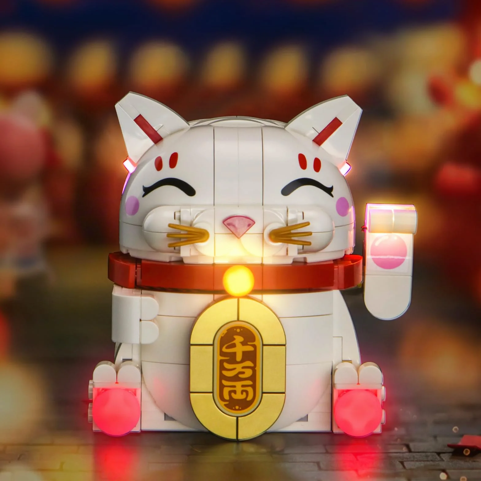 Zestaw świateł LED kompatybilny z Lego 40813 Lucky Cat (nie jest to model), zestaw oświetleniowy kompatybilny z Lego Lucky Cat kreatywna zabawka