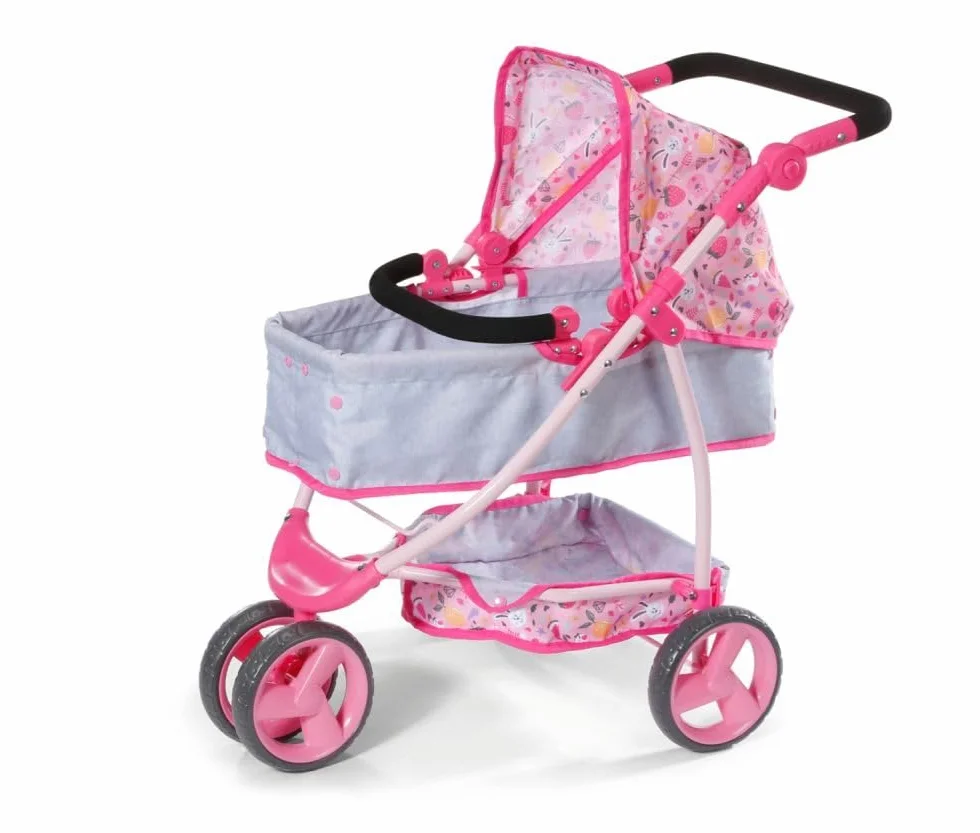 BABY born 834145 Zapf Creation wózek dziecięcy ze składanym kapturem, przekształca się z klasycznego wózka dziecięcego na sportowy jogger, schowek na akcesoria, pasuje do lalek 43 cm, dla dzieci w