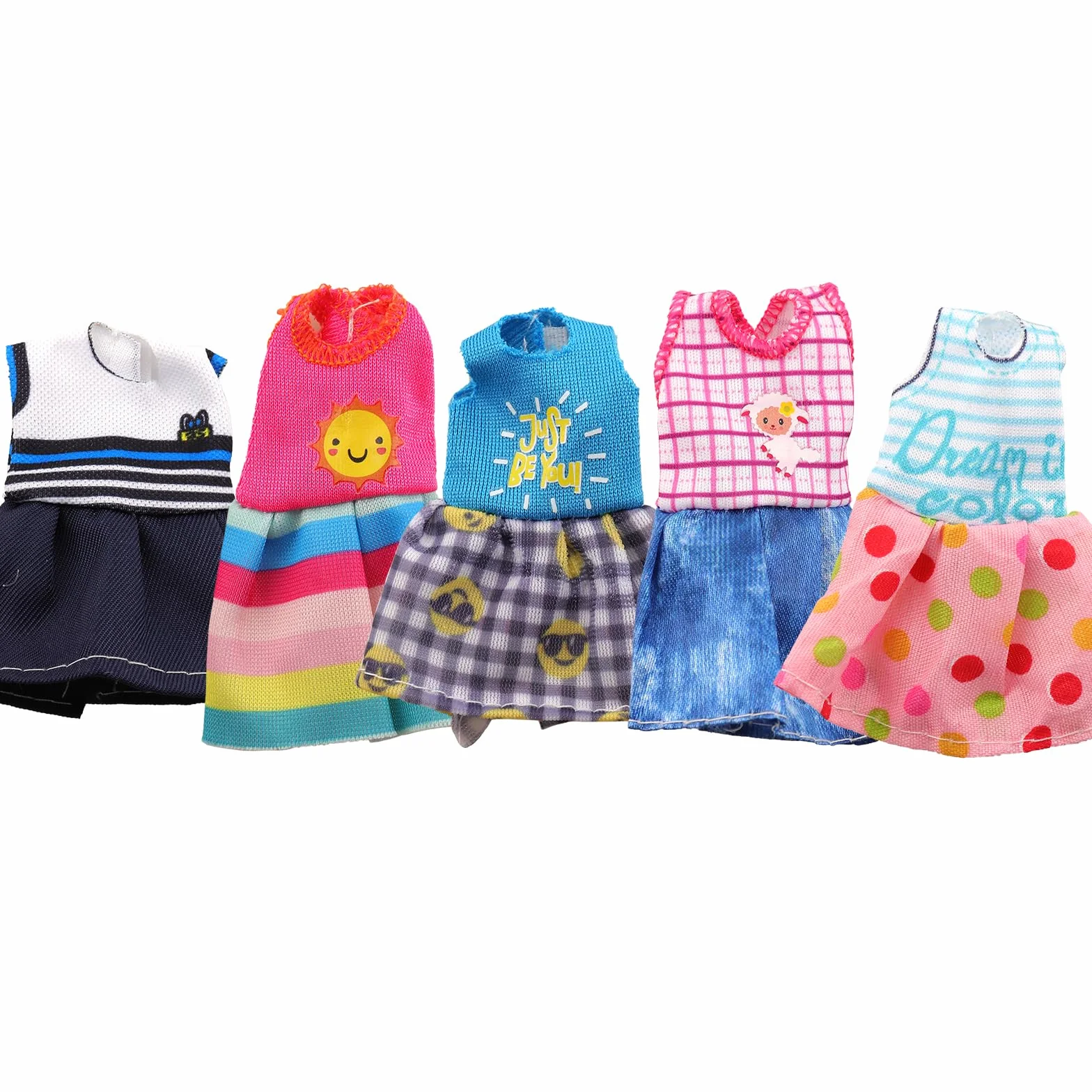 Miunana 12 butów dla lalek 15 cm = 10 sukienek + 2 buty dla lalek