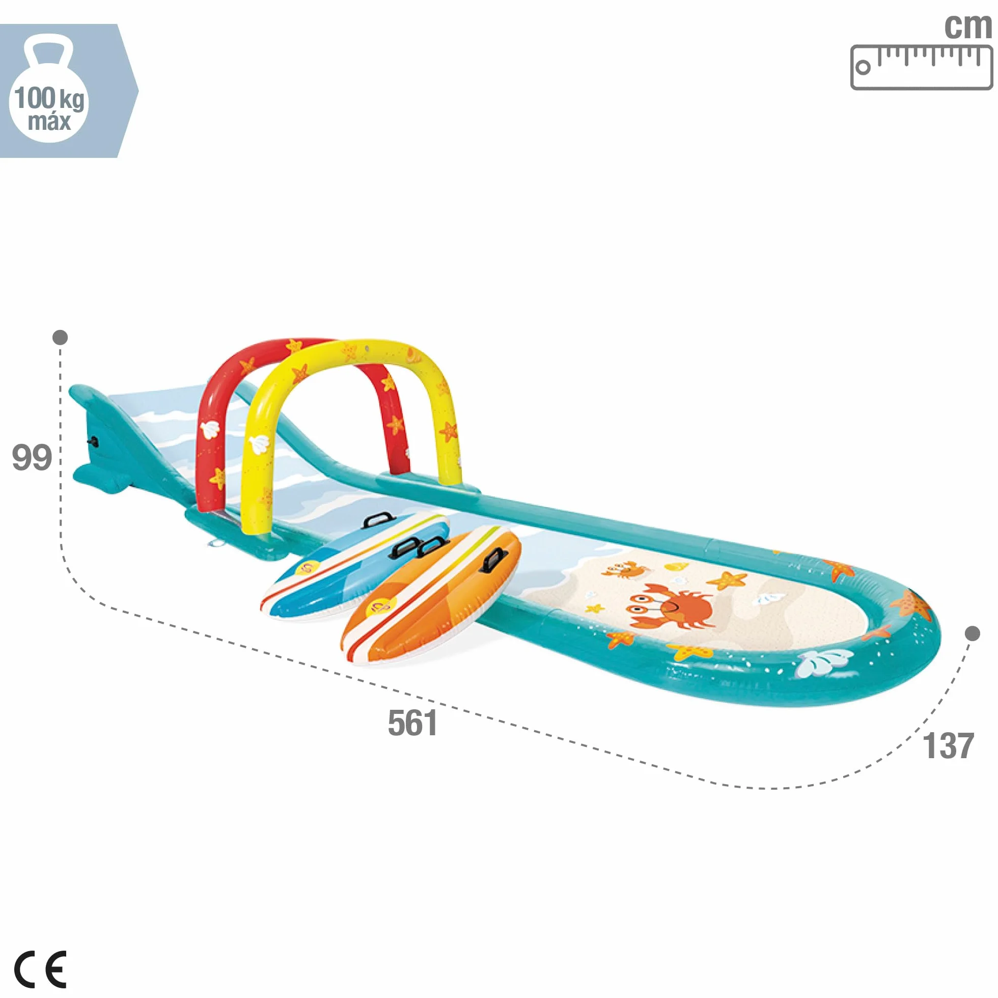 Intex Surfing Fun Slide, Inflated Size: 5.61m x 1.37m x 99cm (56167NP)