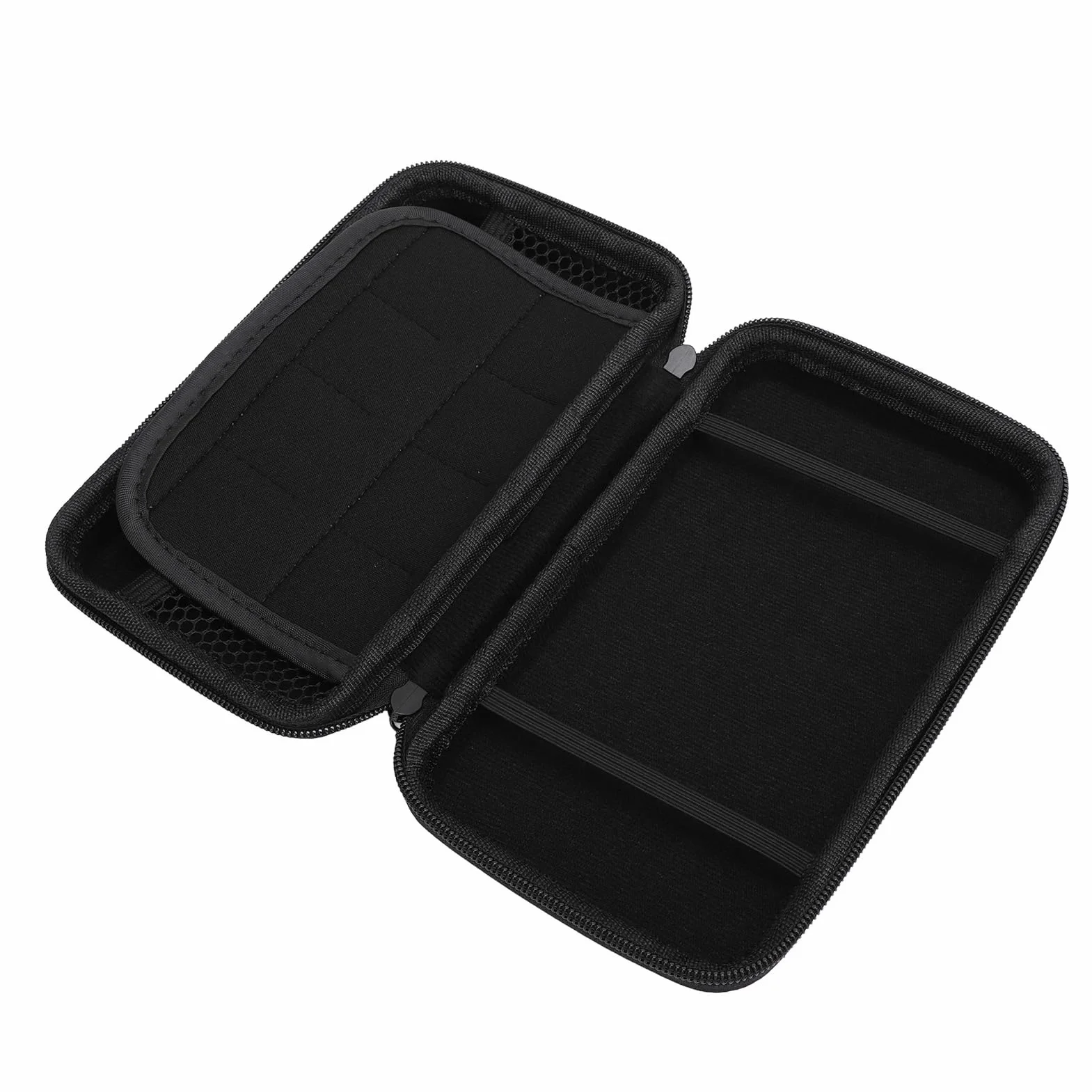 Plyisty Futerał do przenoszenia na 2DS XL, 2DS LL, nowy 3DS, 3DS i akcesoria, twardy futerał ochronny podróżny z 8 miejscami na gry i kieszenią wewnętrzną (czarny)