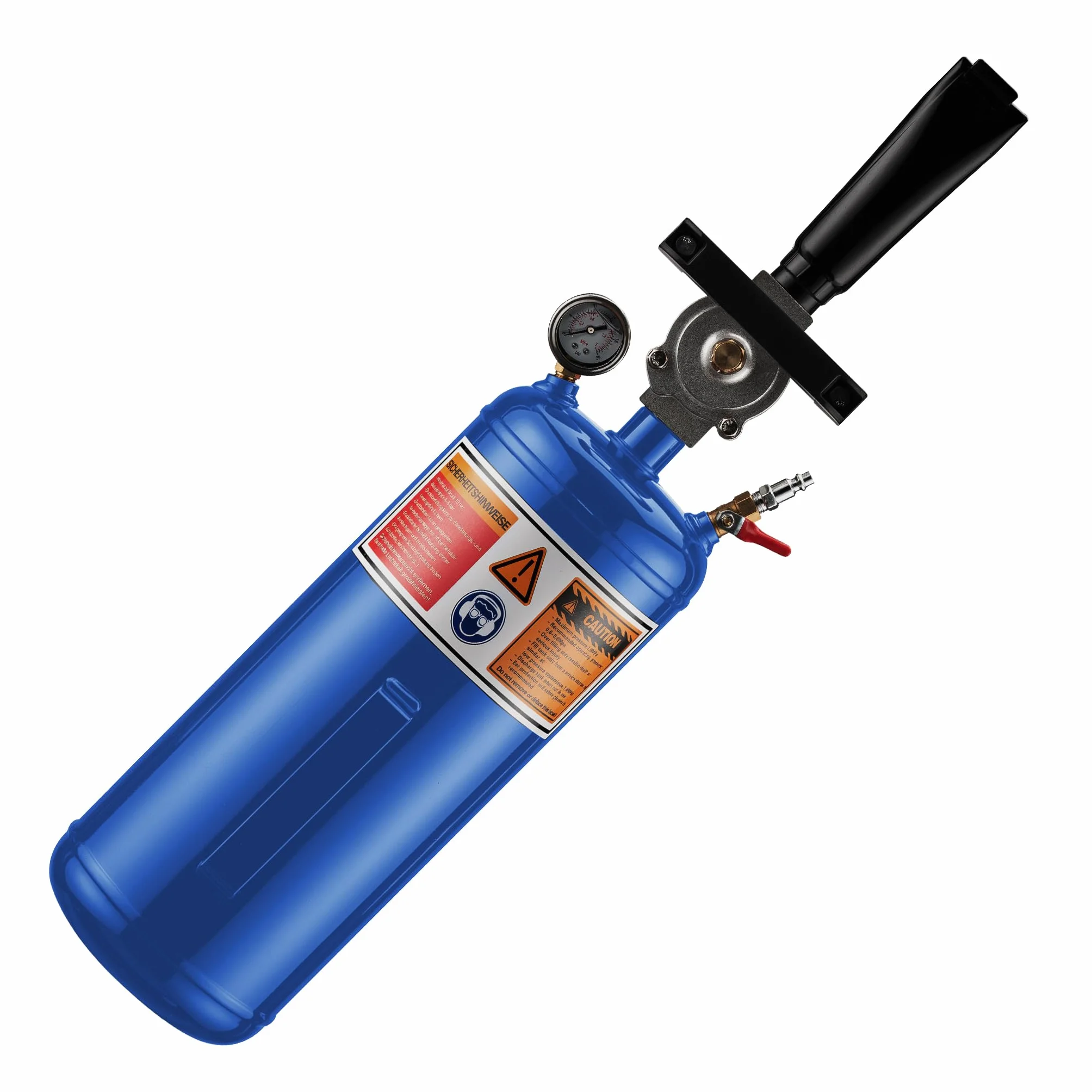 Wiltec Inflator do opon 6-8 bar, ze zbiornikiem 7 l, niebieski, pistolet do pompowania powietrzem sprężonym, przenośny
