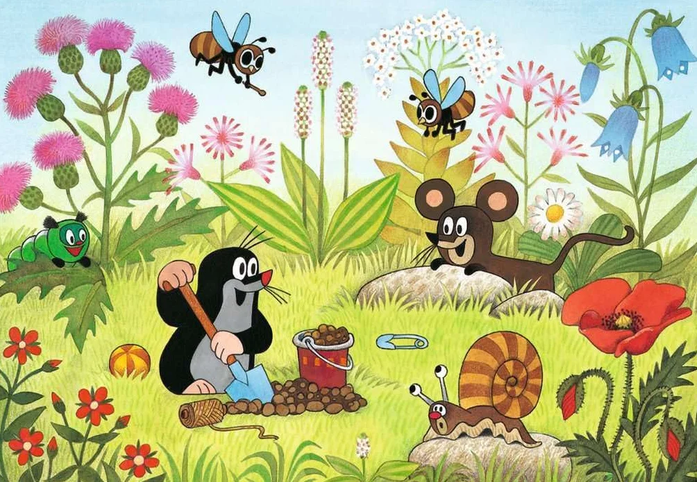 Kinderpuzzle 2x24 Teile - Der kleine Maulwurf - Der Maulwurf im Garten