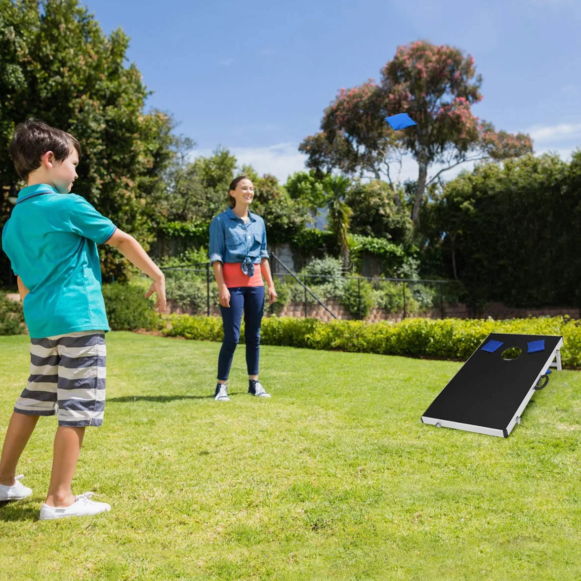 COSTWAY Cornhole Boards, gra zręcznościowa dla dzieci i dorosłych, worek na piasek, deska do zabawy ze składanym wzornictwem i uchwytem, klasyczna gra plażowa do gier wieloosobowych