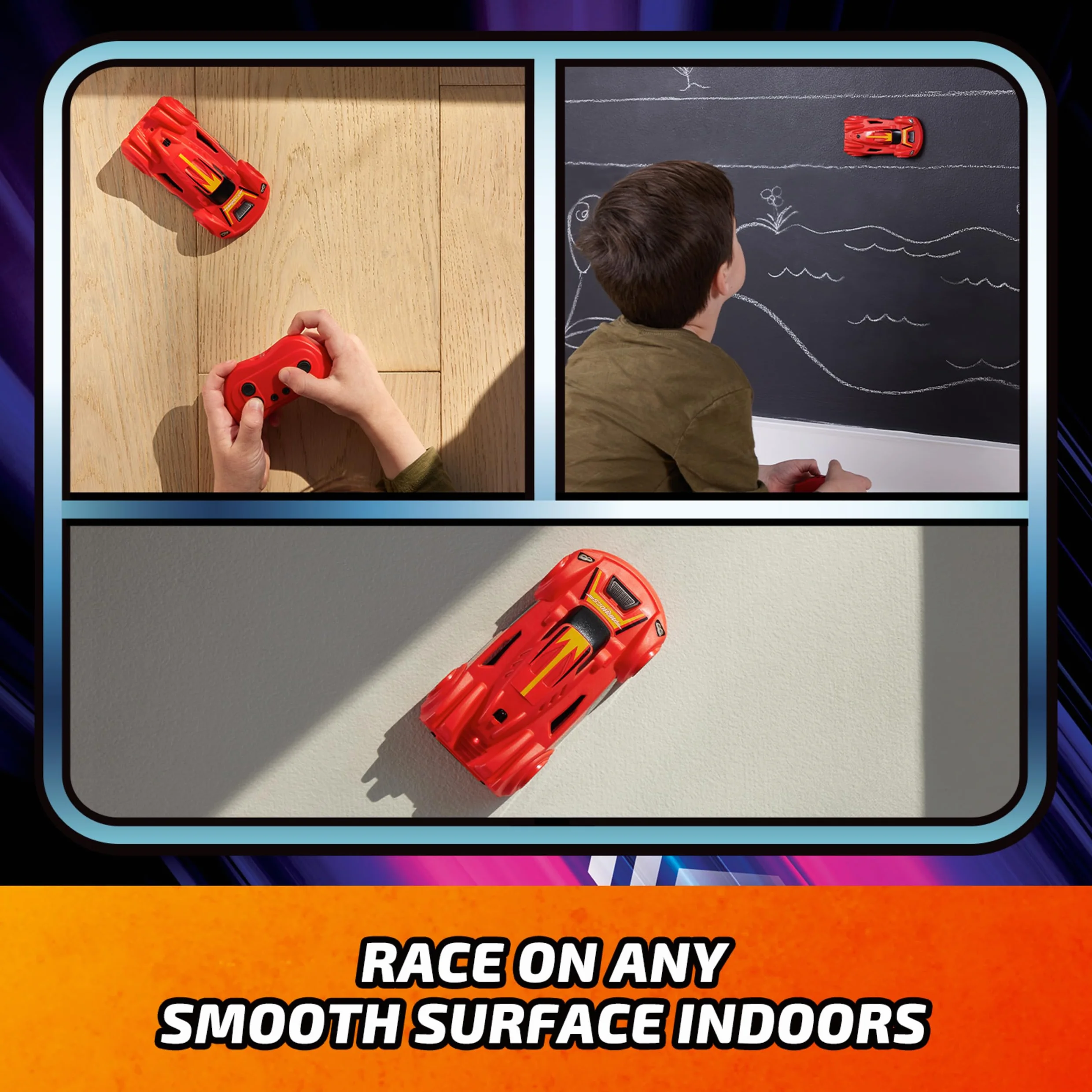 Air HOGS Zero Gravity Sprint Wall Climber Samochód zdalnie sterowany, akumulator ładowany przez USB, czerwony pilot zdalnego sterowania, do użytku wewnątrz, 6066517, dla dzieci powyżej 4. lat