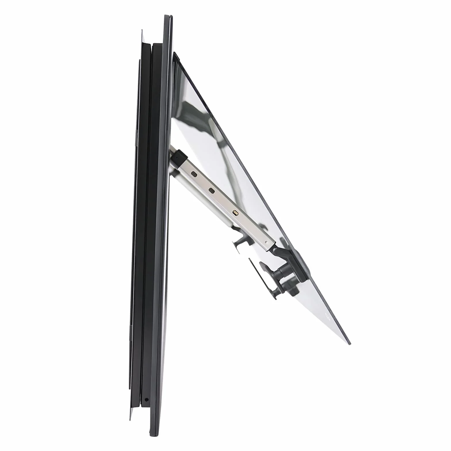Boczne okno uchylne do przyczepy kempingowej i kampera, z wbudowaną roletą i moskitierą, ze stopu aluminium i szkła hartowanego, 600 x 450 mm