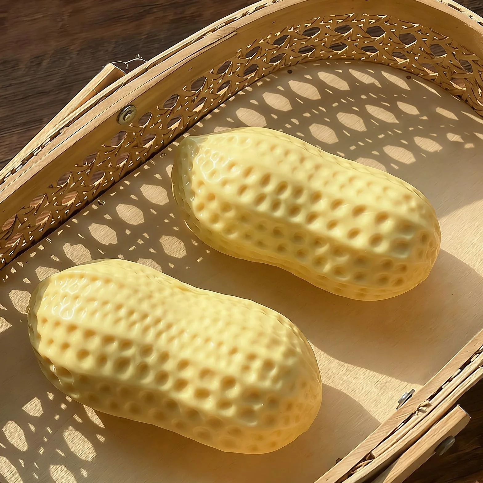 Peanut Squishy - Wolno rosnąca piłka antystresowa z TPR, dekoracja biur, szkoł, relaks, prezent