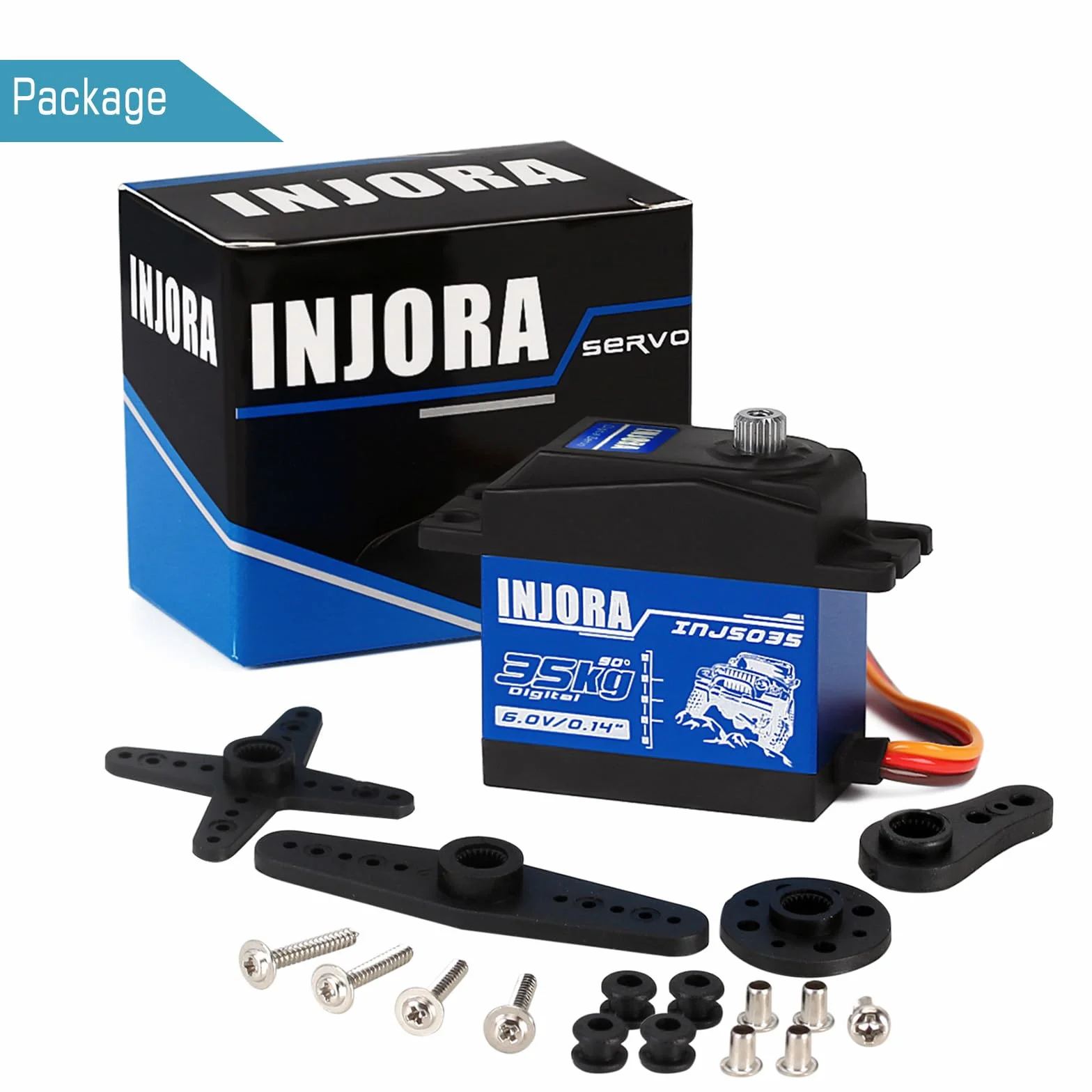 INJORA RC Servo 35 kg cyfrowe servo wysoki moment obrotowy RC cz??ci do 1:10 RC Crawler SCX10 Pro TRX4 D90 VS4-10 Redcat Gen 8 7 Pro Enduro (k?t sterowania 90°-180°)