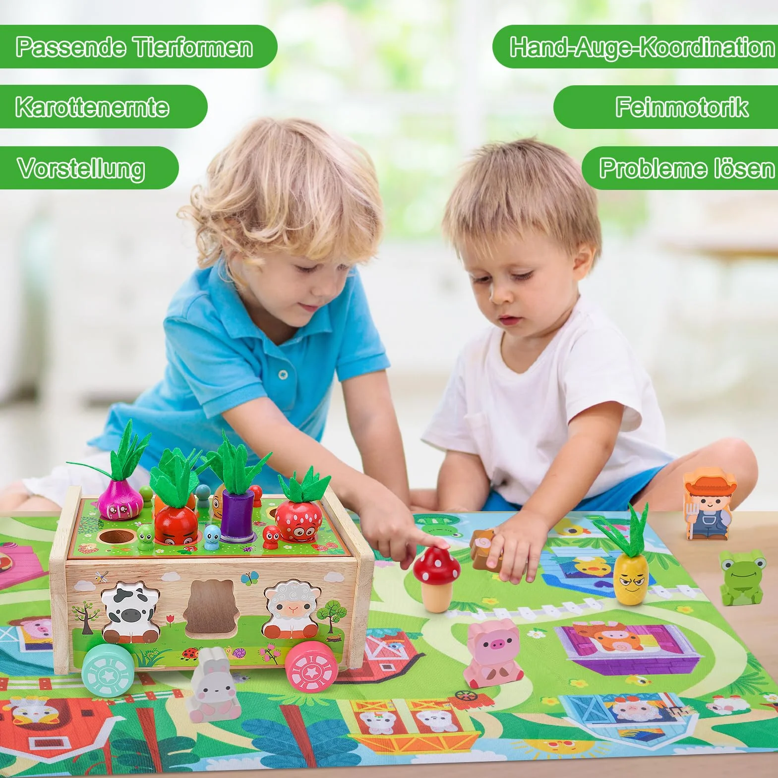 Montessori zabawka dla dzieci w wieku od 1, 2, 3 lat, drewniana zabawka z kartą 7 w 1, zabawka motoryczna z drewna, dla dzieci, marchewek, zabawek, prezent Montessori dla dziewcząt i chłopców