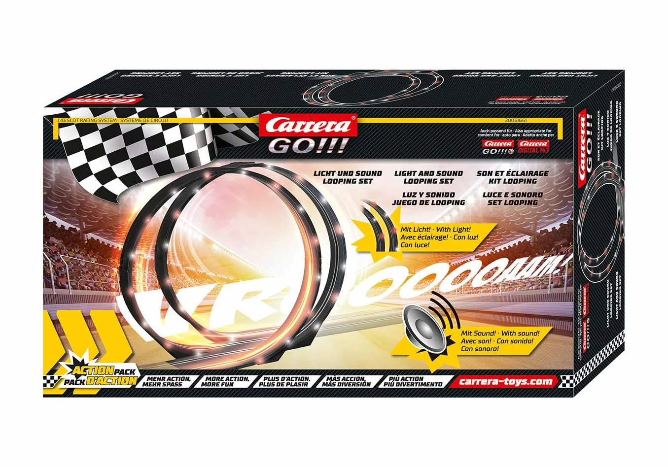 Carrera 20061661 Carrera GO/Digital 143 zestaw pętli z oświetleniem LED i dźwiękiem, rozmiar średni