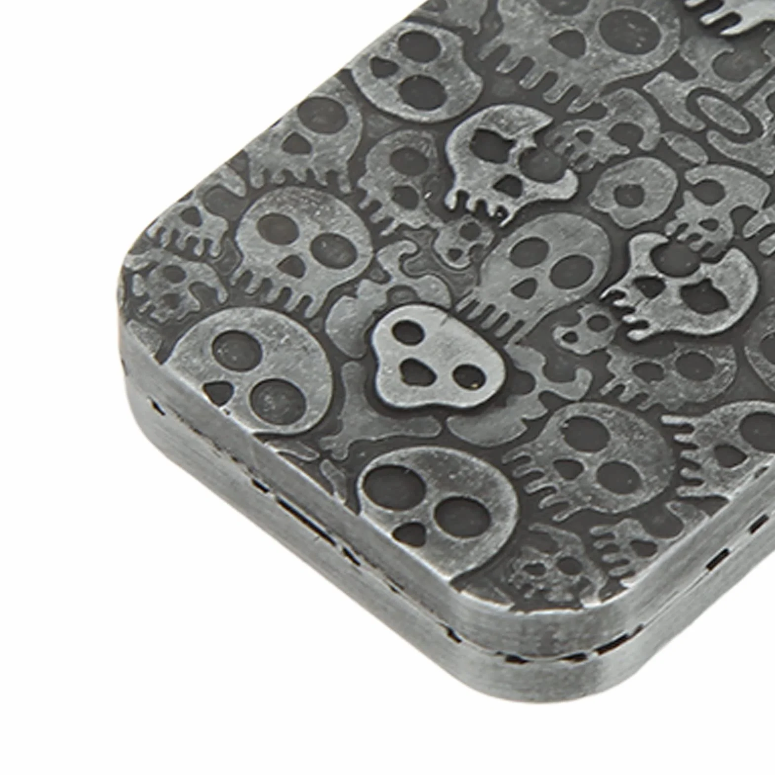 Wakects Fidget Slider Toy,przenośna metalowa magnetyczna zabawka do pokera z wzorem czaszki, dla ADHD, autyzmu, strachu, stresu, 4,5 x 3,5 x 1 cm, torba do przechowywania