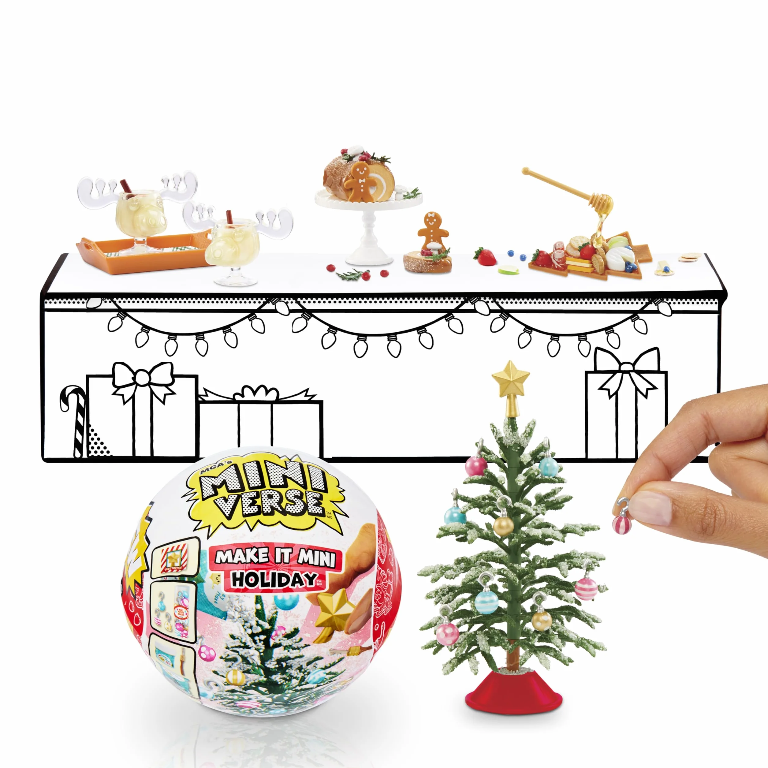 MGA's Miniverse Make It Mini Holiday Series - Diner - Mini figurki kolekcjonerskie W krzywym zwierciadle: Witaj, święty Mikołaju, DIY - NIEJADALNE - dla Nastolatków, Dorosłych, Kolekcjonerów i Dzieci