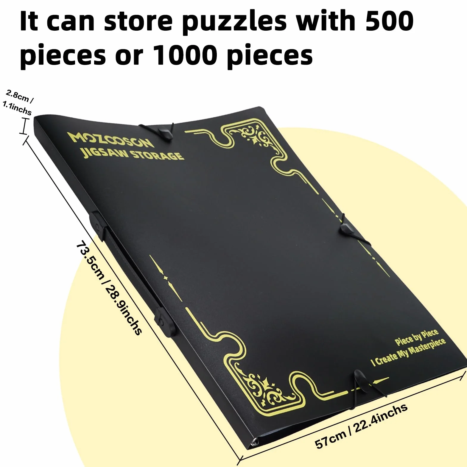 MOZOOSON Przechowywanie puzzli, organizer na 1000 elementów, przenośny, z 25 kieszeniami, większa pojemność, pyłoszczelne i ochronne akcesoria do puzzli