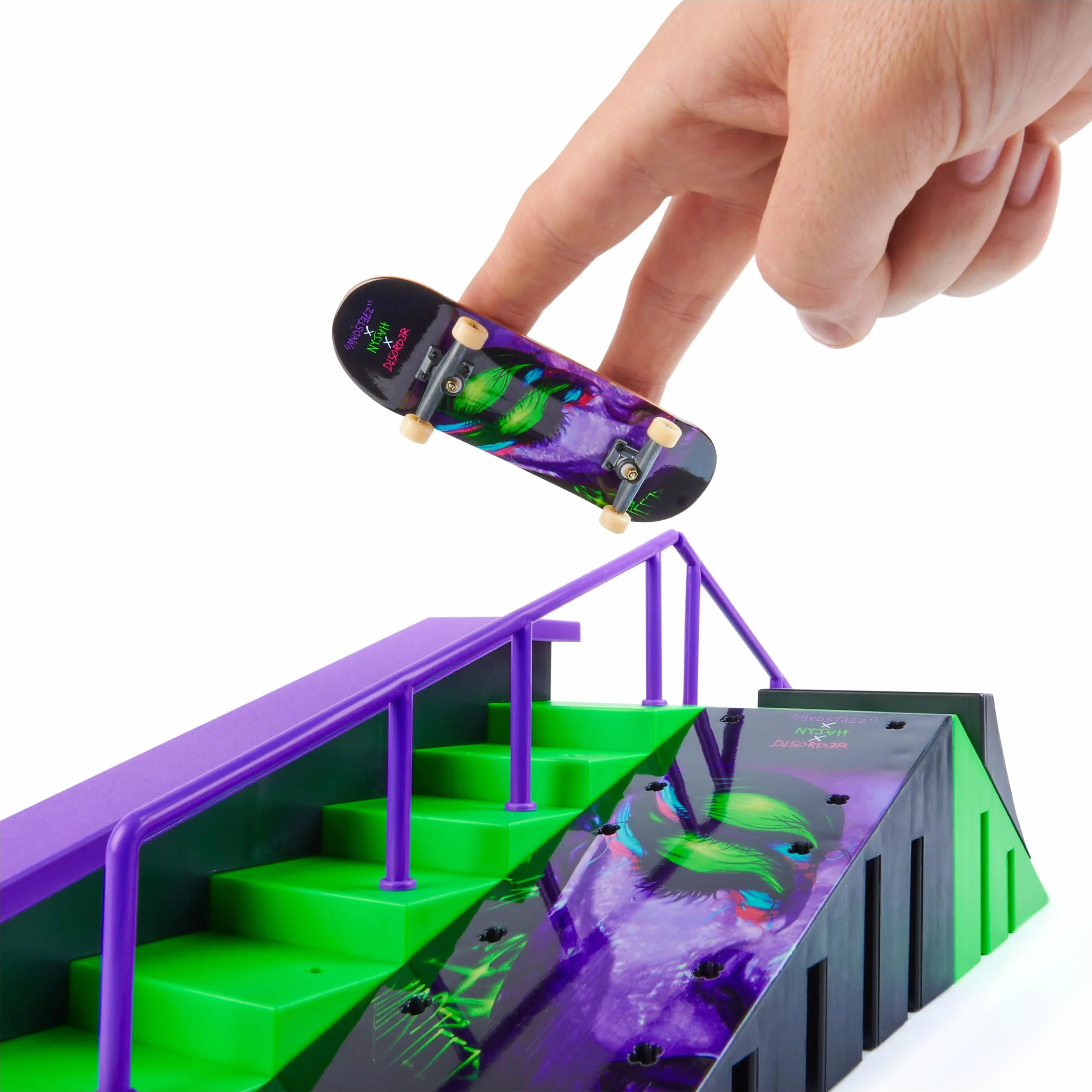 Tech Deck - Nyjah Rail Shredder Skatepark X-Connect Track - Konfigurowalny skatepark z palcem Nyjah Huston - Zabawki dla dzieci 6 lat + - Prezent dla dziecka 6 lat +