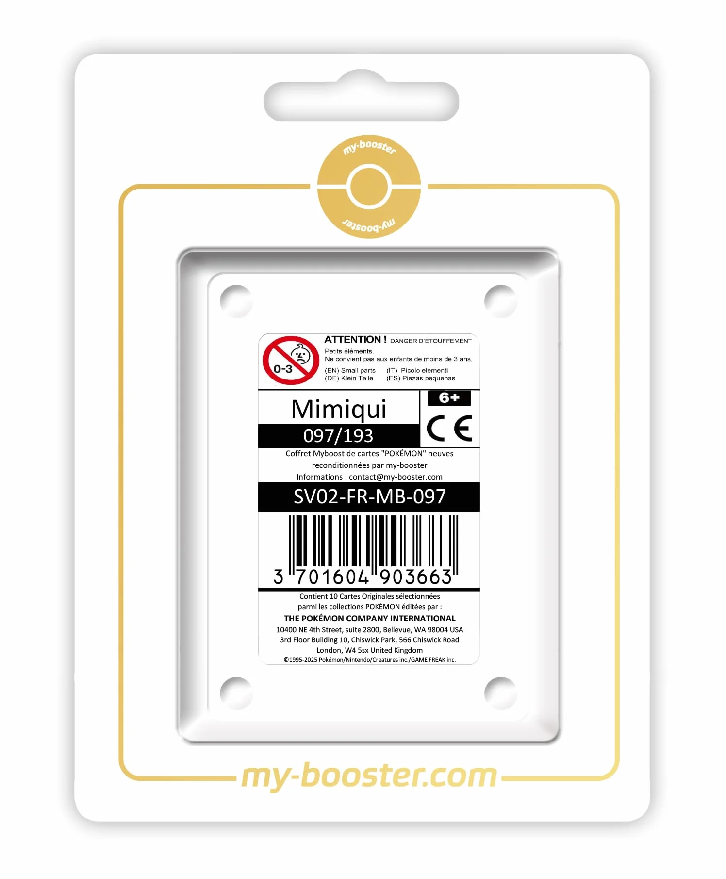 Mimiqui (Mimikyu) 097/193 Holo or Reverse (random) - Myboost X Écarlate et Violet 02 Évolutions à Paldea - Box z 10 francuskich kartami Pokémon