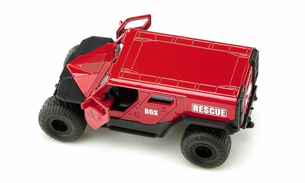 Siku 2307, GHE-O Ambulans, 1:50, Metal/Tworzywo sztuczne, Czerwony, Liczne funkcje, Do łączenia z modelami Siku w tej samej skali