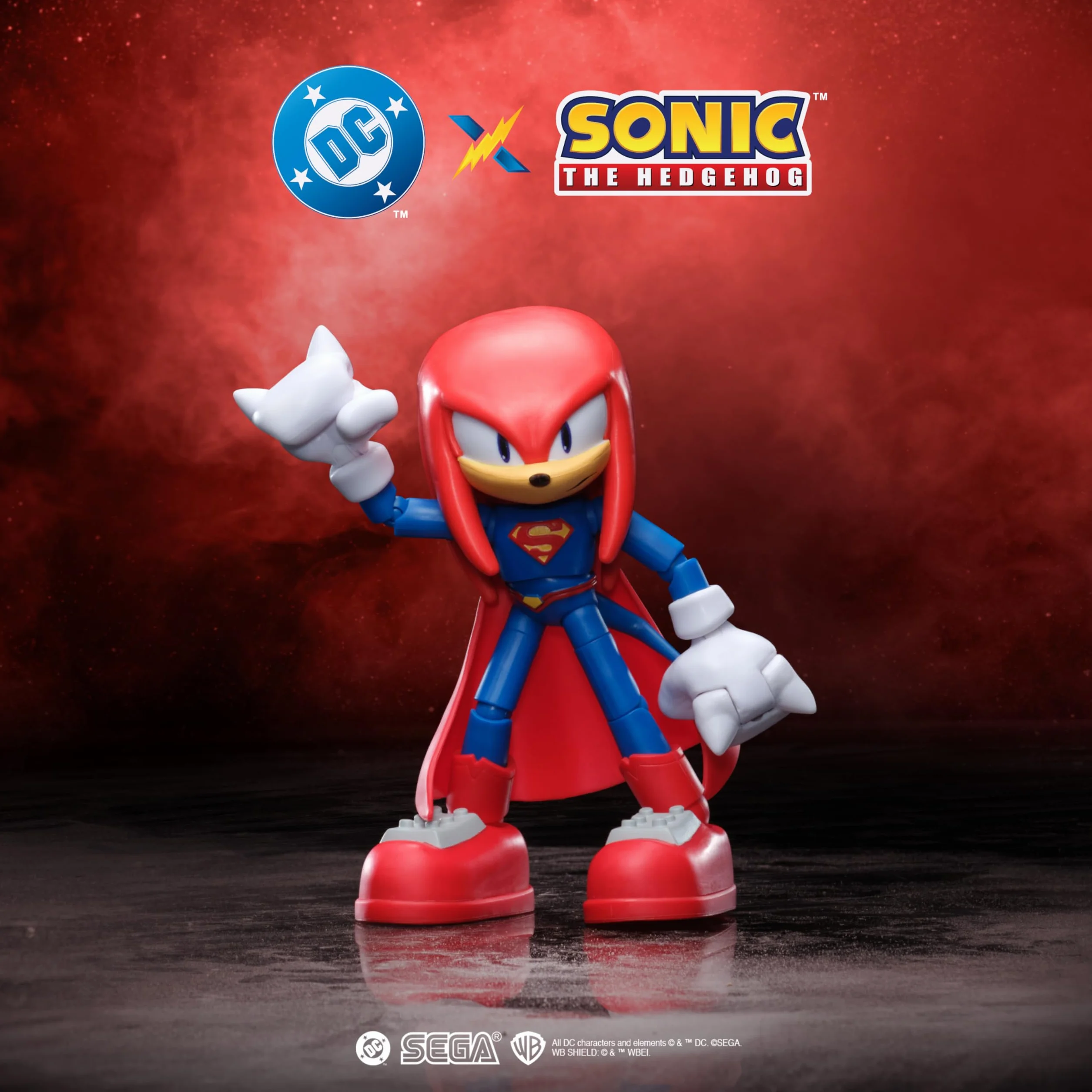 DC x Sonic Knuckles jako Superman, figurka 5" / 13 cm, oficjalna licencja Jakks Pacific, bardzo szczegółowy i szczegółowy design, opakowanie kolekcjonerskie