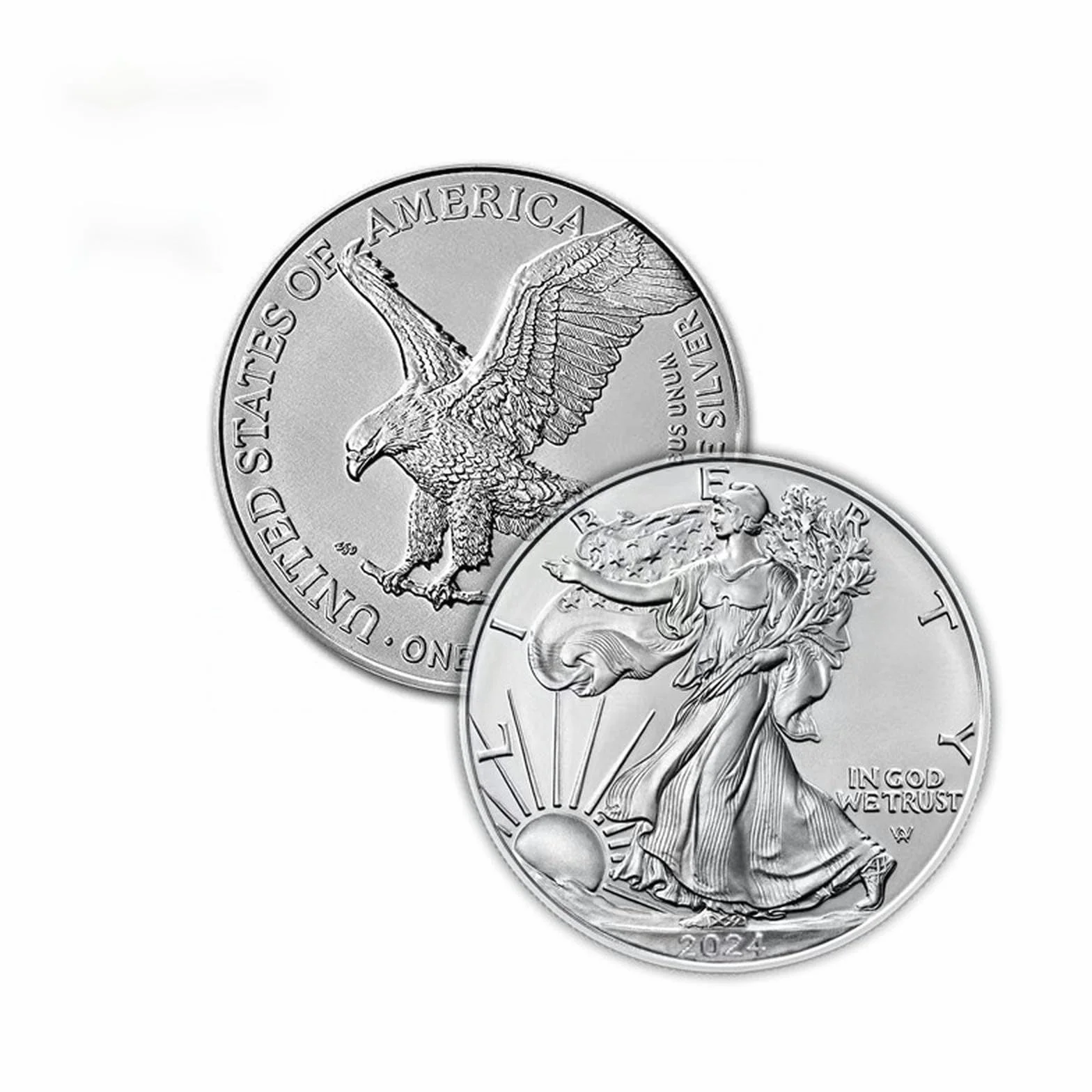 2024/2023/2022 American Lady Liberty Eagle Ocean kolekcja monet okolicznościowych - 2024 Flying Eagle srebrny