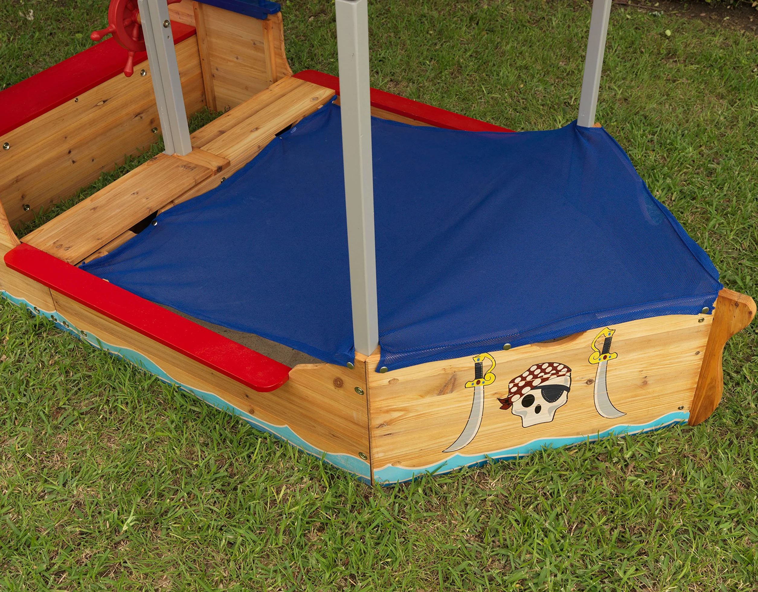 KidKraft Piracka piaskownica z drewna, 128 szt