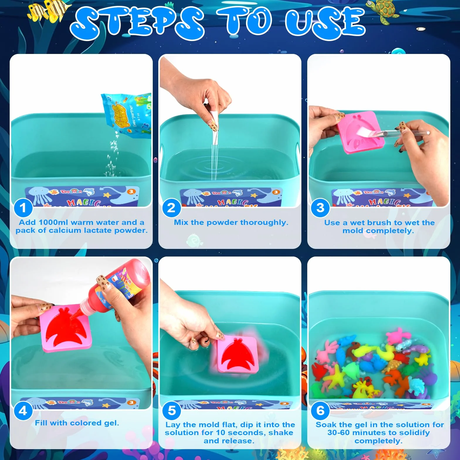 Dreamon Magiczny zestaw zabawek wodnych Elf do samodzielnego wykonania, magiczny żel wodny 3D, zestaw Aqua Gelz z 22 kolorami i 16 kształtami, kreatywna zabawka i prezent dla dzieci od 3 lat, chłopców