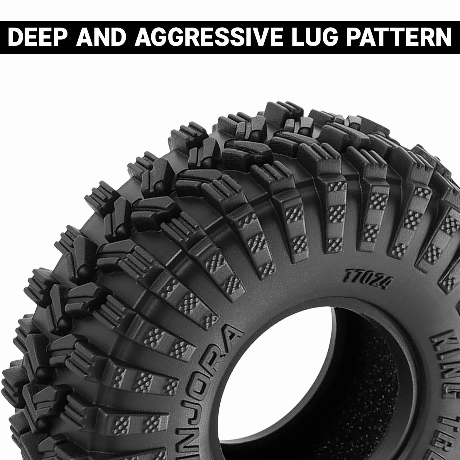 INJORA 40 x 15 mm 0,7" King Trekker opony do 1:30 Axial SCX30 (T7024)