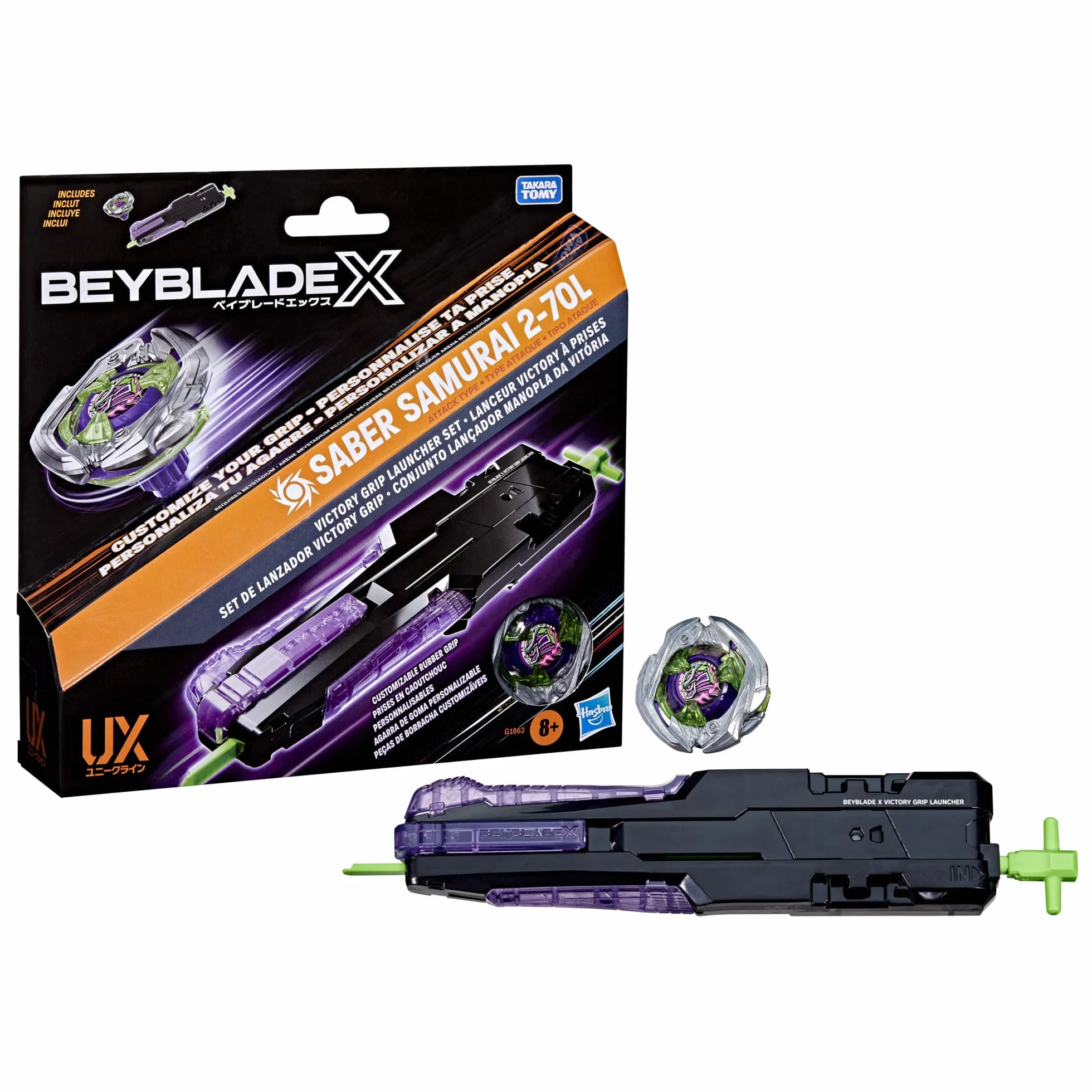 Hasbro Beyblade Zestaw Beyblade X Victory Grip z Prawoskrętną Wyrzutnią