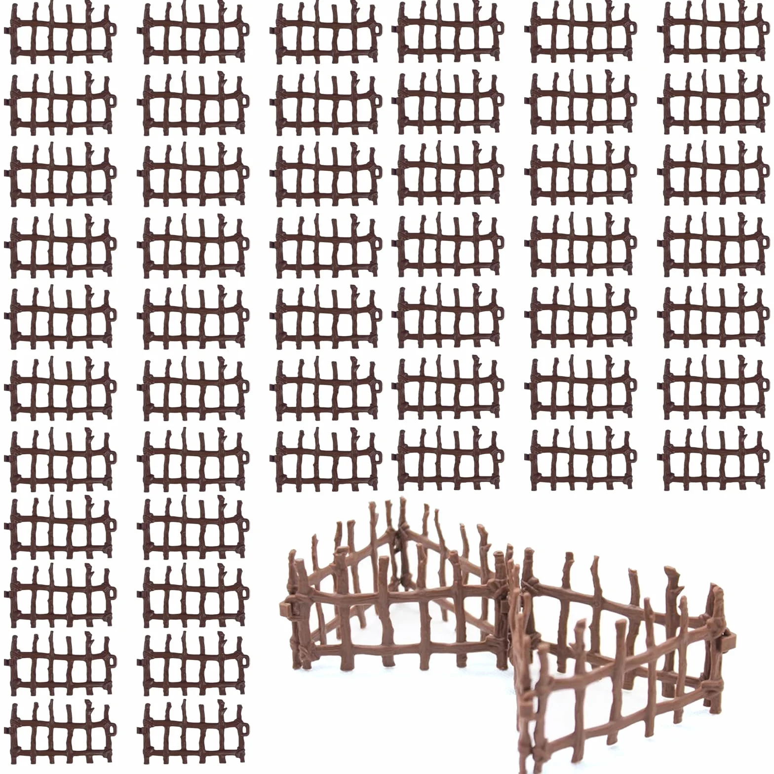 80 sztuk Mini zabawki ogrodzeniowe, zabawki dla zwierząt, akcesoria do ogrodzenia dla koni DIY, dekoracja mikro krajobrazu na prezent dla dziecka, 8,5 x 5 x 0,5 cm