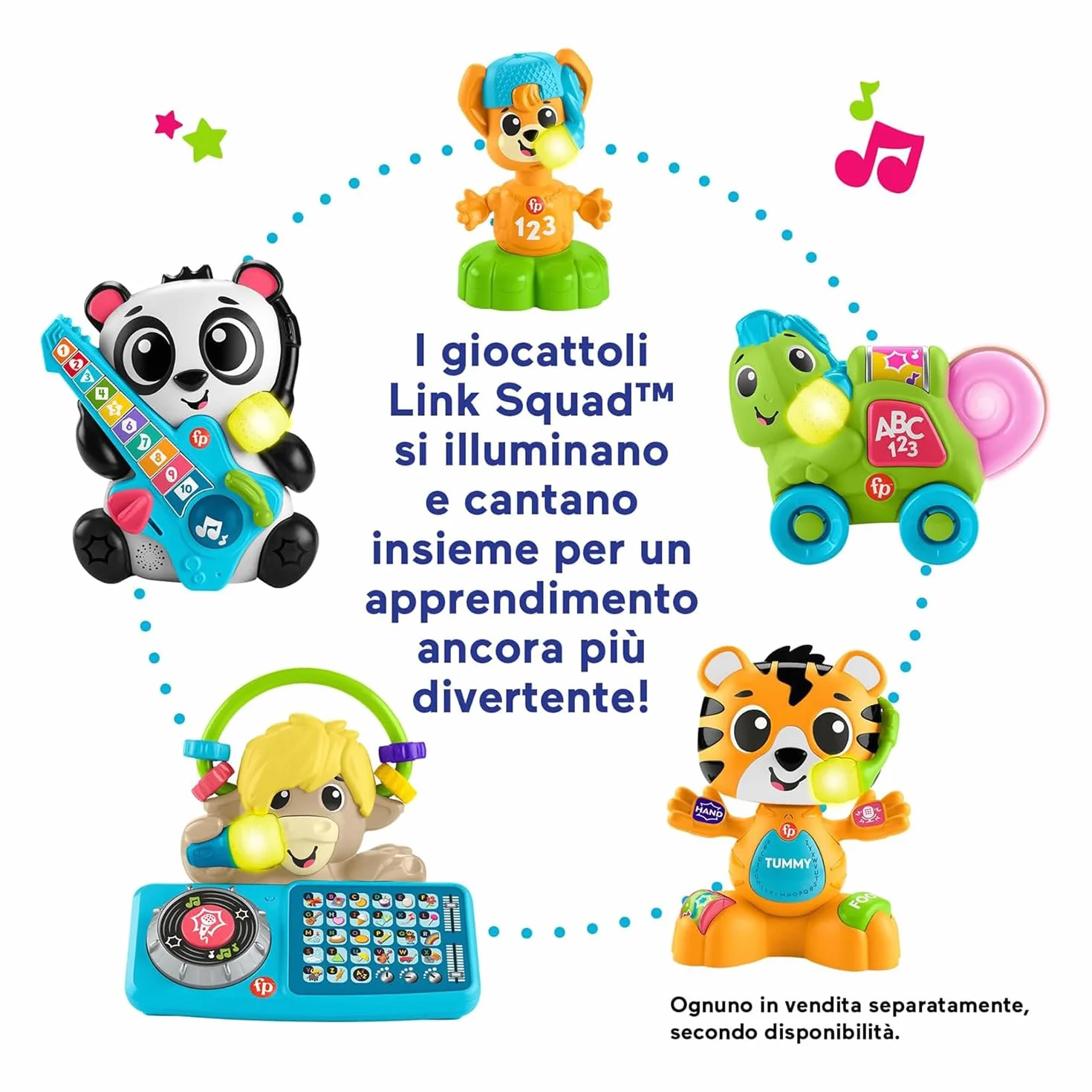 Fisher- Price Animal Band - Gina la Pandina Uczymy się liczyć, interaktywna panda do nauki z 10 klawiszami i 70 piosenkami, światłami, dźwiękami i mikrofonem, zabawka dla dzieci, 9+ miesięcy, HYL03