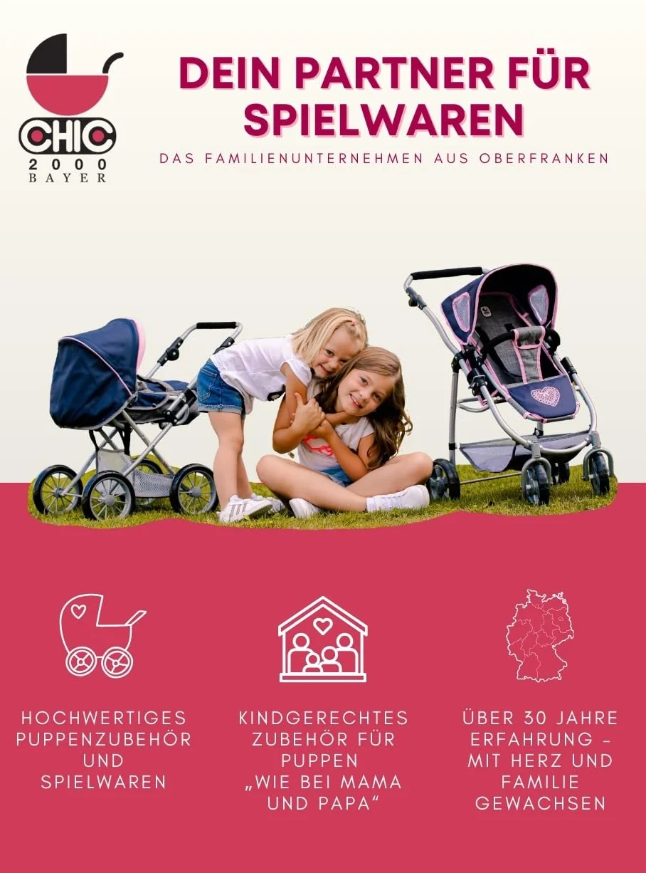 Bayer Chic 2000 501 90 krzesełko dla lalek, różowe Papilio