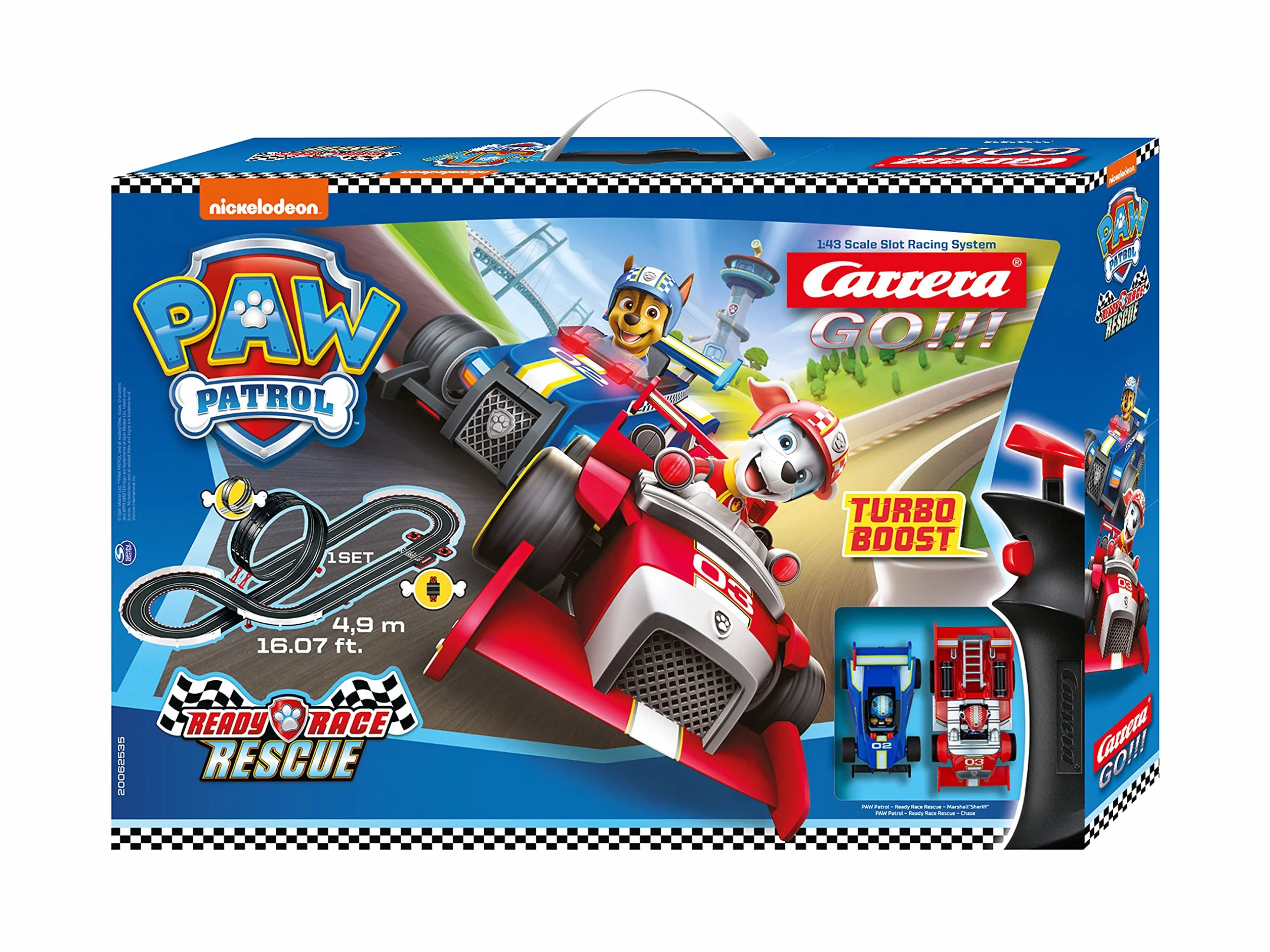 Carrera Psi Patrol Ready Race Rescue Tor Wyścigowy, Wielokolorowy, ‎58 x 10 x 40 cm; 2.9 kg