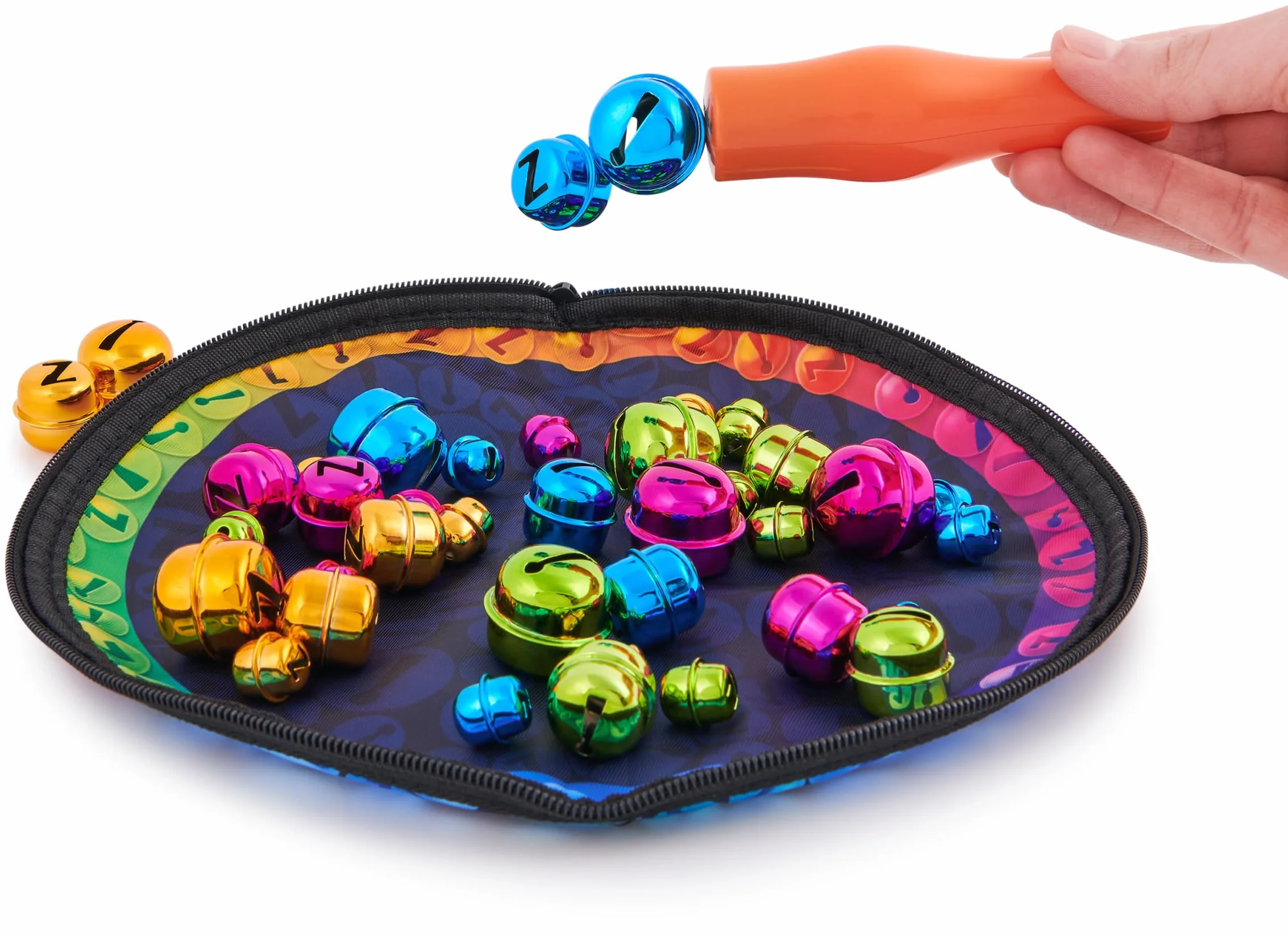 Spin Master Games Bellz!, przyciągająca gra magnetyczna dla całej rodziny, z prętem magnetycznym, kolorowymi dzwoneczkami i torbą na prezent w podróży, dla dzieci