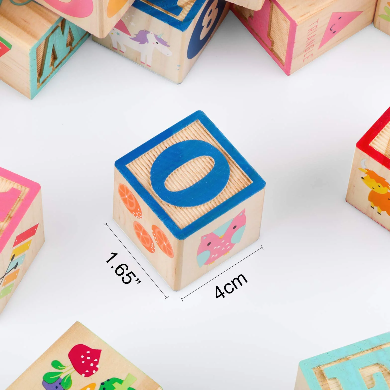 Jacootoys 36 sztuk drewniane bloki ABC 1.65" duże litery alfabetu numer zestaw klocków budowlanych Montessori zabawki edukacyjne dla dzieci