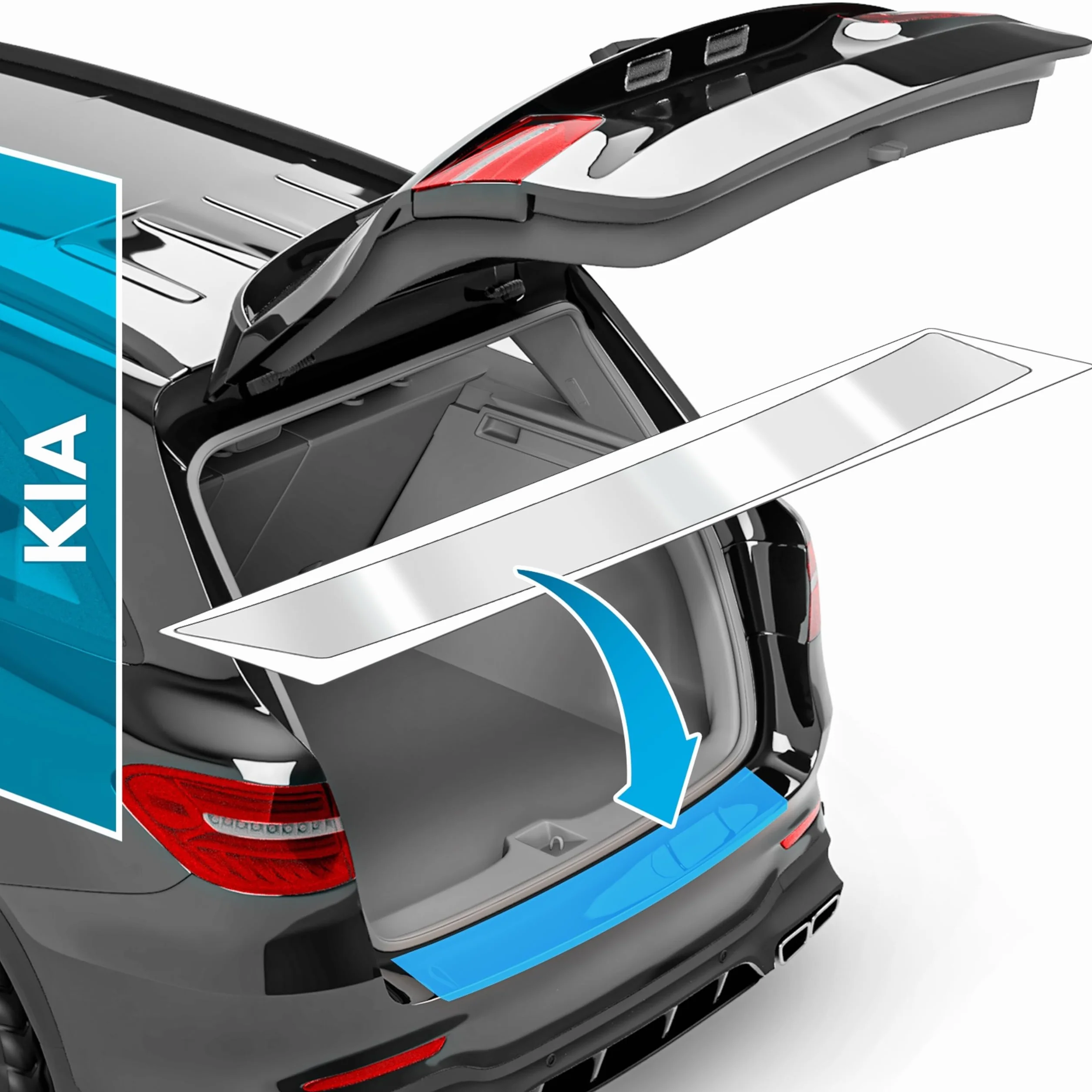 uProtect folia ochronna na krawędź załadunkową kompatybilny z Kia Sportage 5 (V) NQ5 I 2021-2026 - ochrona przed zarysowaniami, folia ochronna na lakier - przezroczysty błyszczący