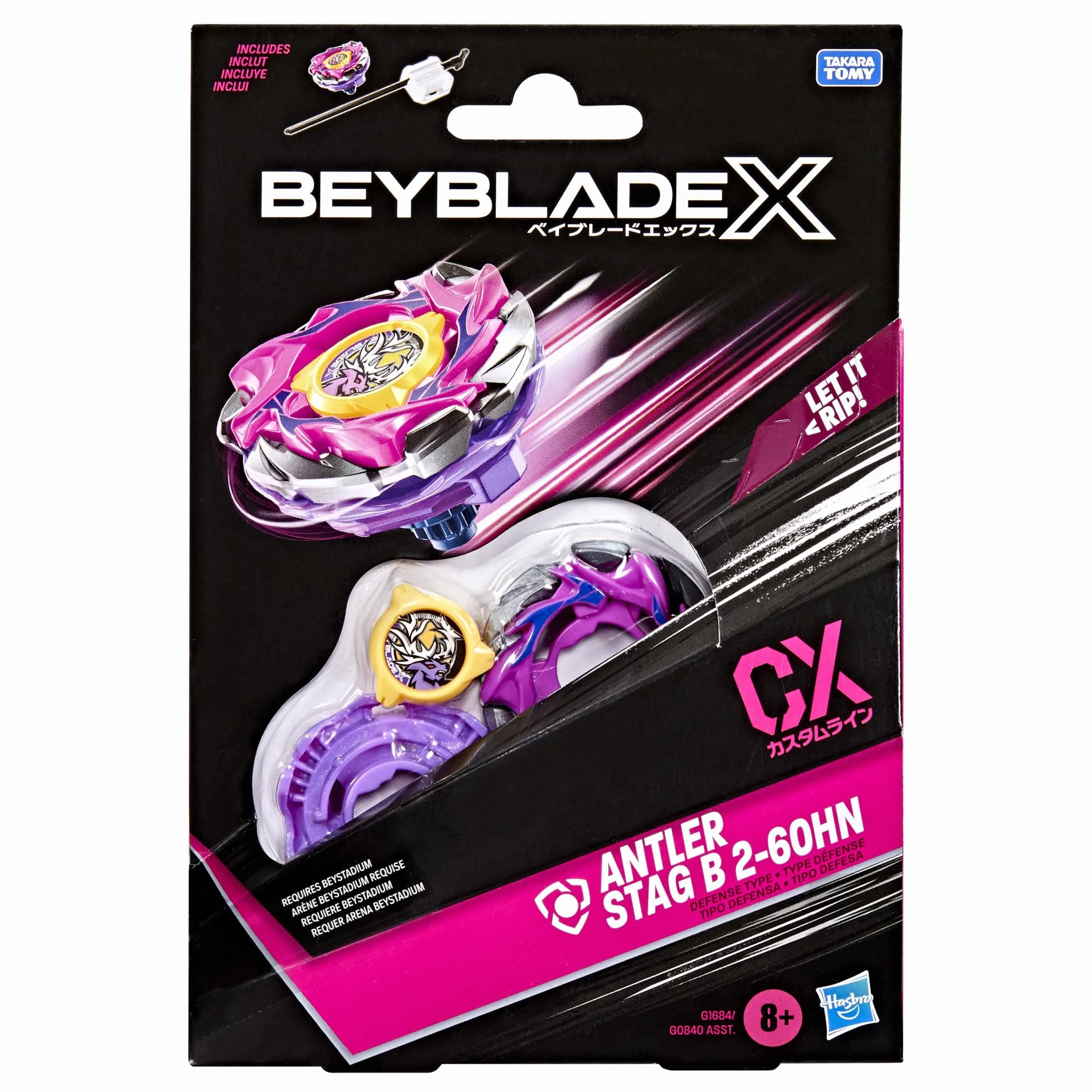 Pakiet startowy Beyblade X Antler Stag B 2-60HN CX, bączek i wyrzutnia