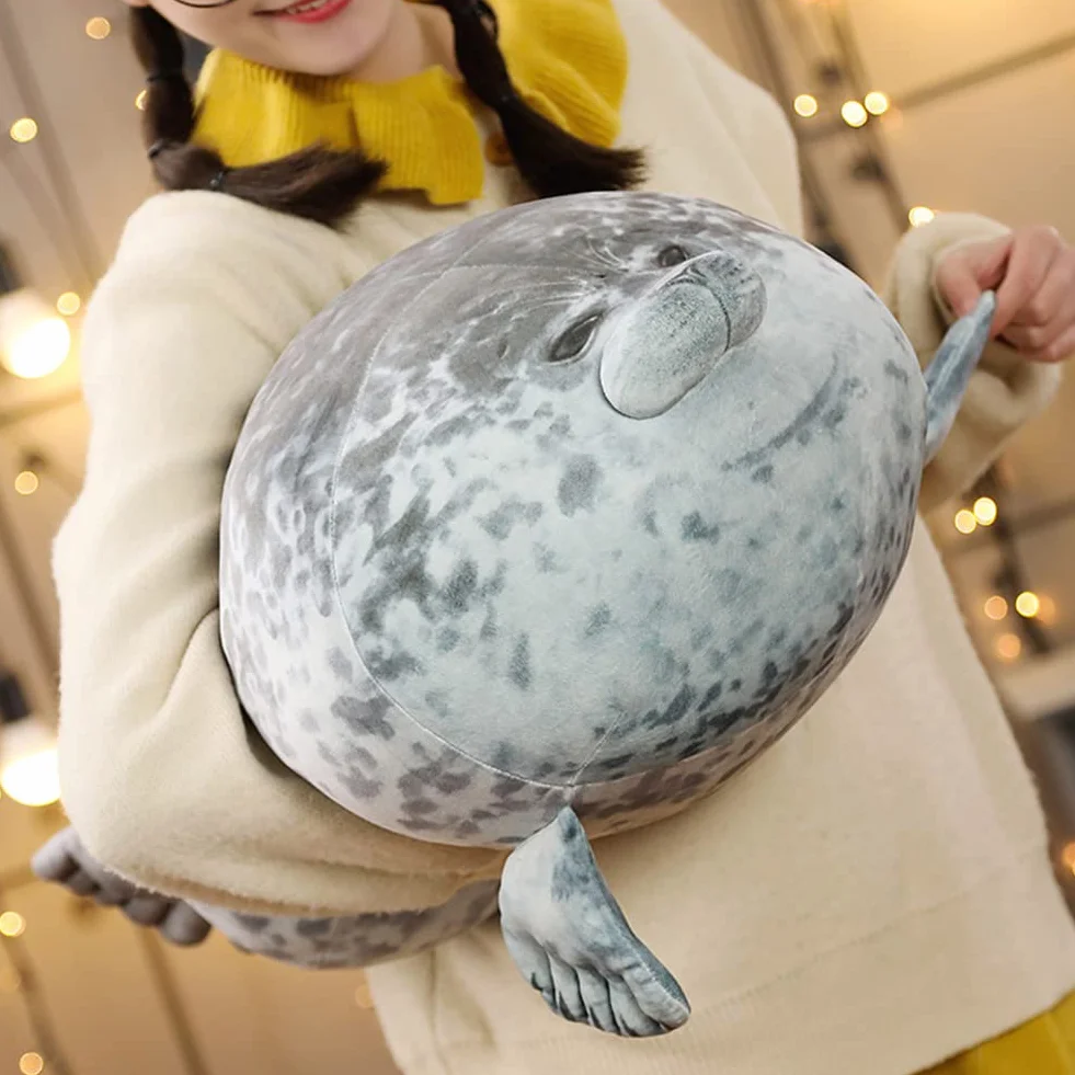 Chubby Blob Seal Pillow, wypchane zwierzątka, pluszowa zabawka, miękka bawełniana pluszowa zabawka, poduszka do przytulania, poduszka na poduszki, zabawki wypchane zwierzęta oceaniczne, prezenty dla