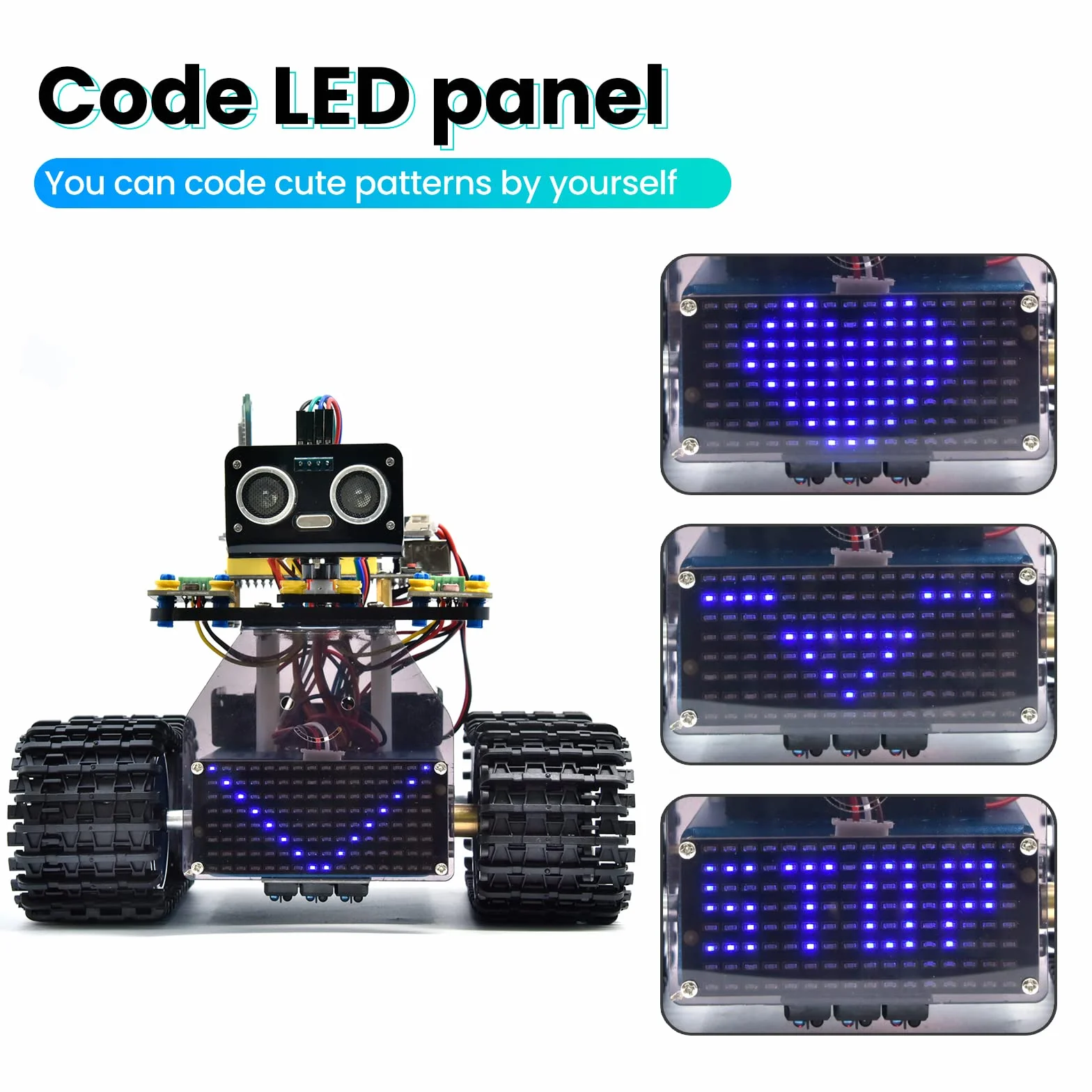 Zestaw KEYESTUDIO Smart Robot Tank Kompatybilny z Arduino IDE Elektronika Zestaw konstrukcyjny z UNO R3, czujnikiem ultradźwiękowym itp. Edukacyjny robot STEM 2 w 1 DIY do programowania i nauki